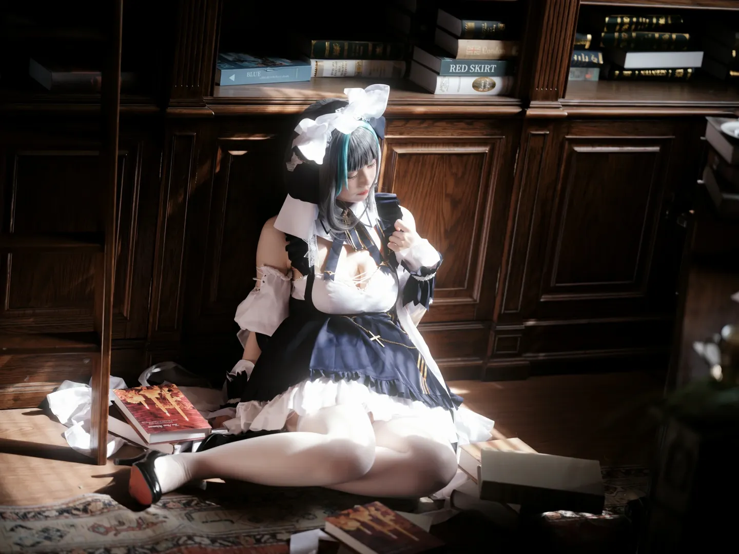 柴郡cos, 碧蓝航线, 女仆装, 白丝, cosplay摄影
