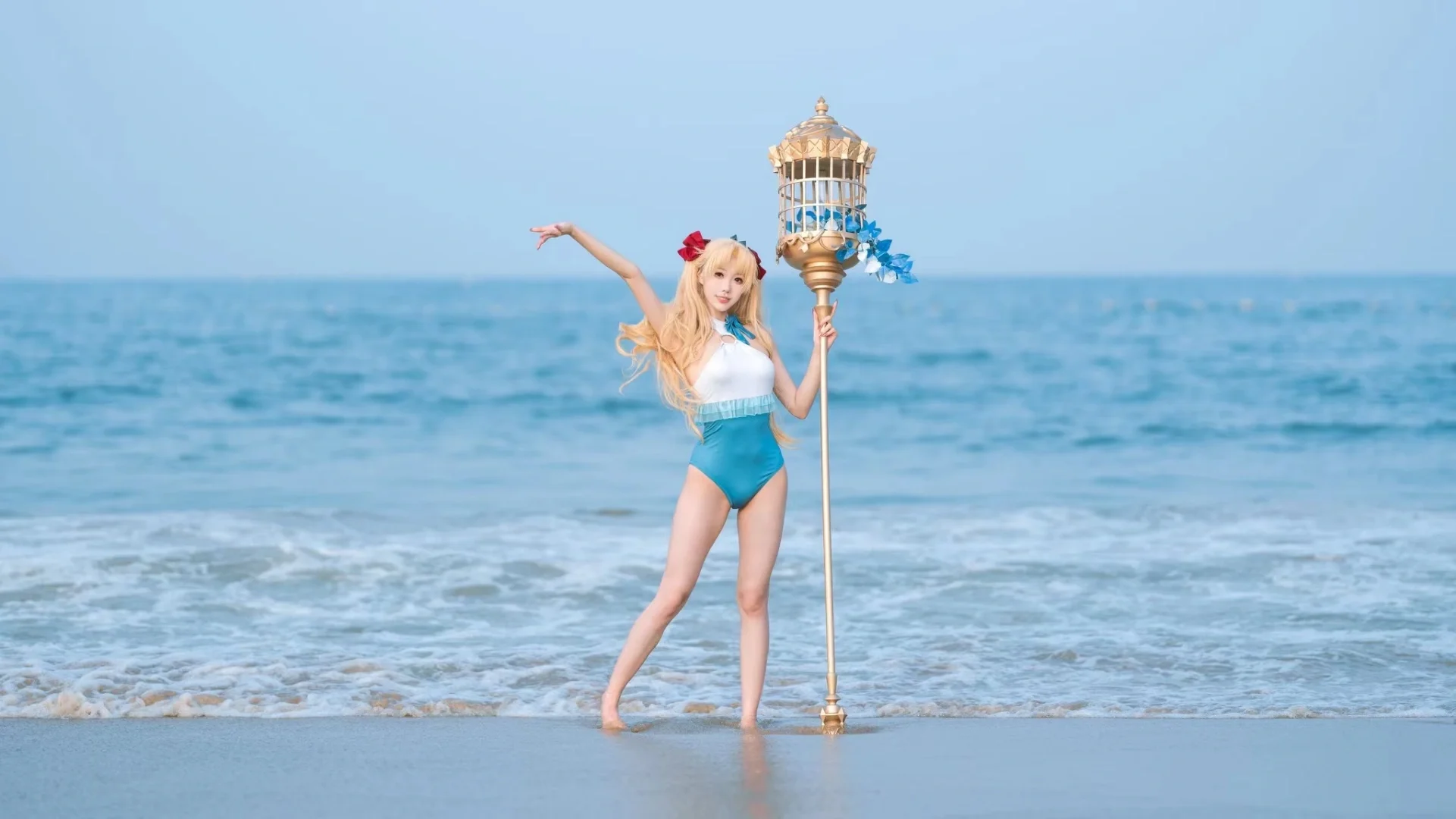 水着, Fate/Grand Order, イシュタルコスプレ, スペース・エレシュキガル コスプレ, 海辺 - 3枚目