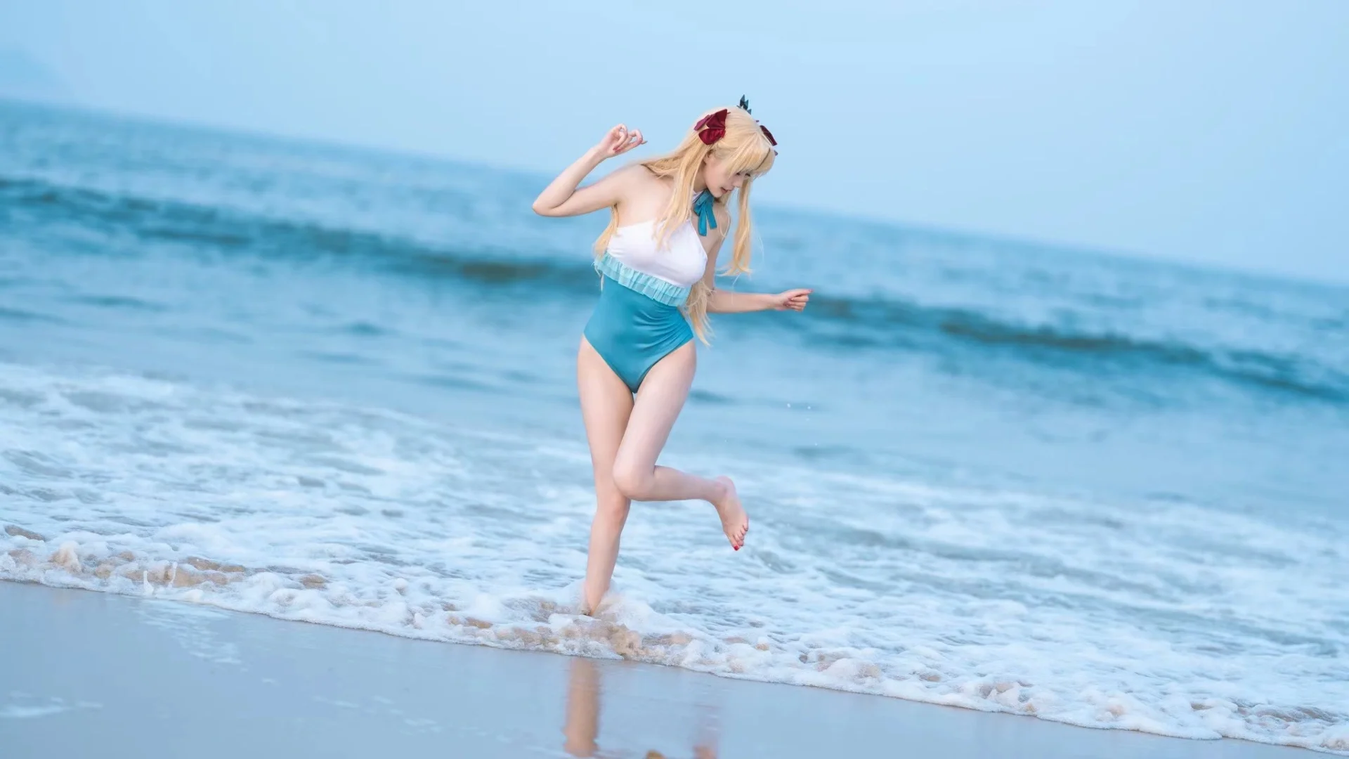 水着, Fate/Grand Order, イシュタルコスプレ, スペース・エレシュキガル コスプレ, 海辺 - 4枚目