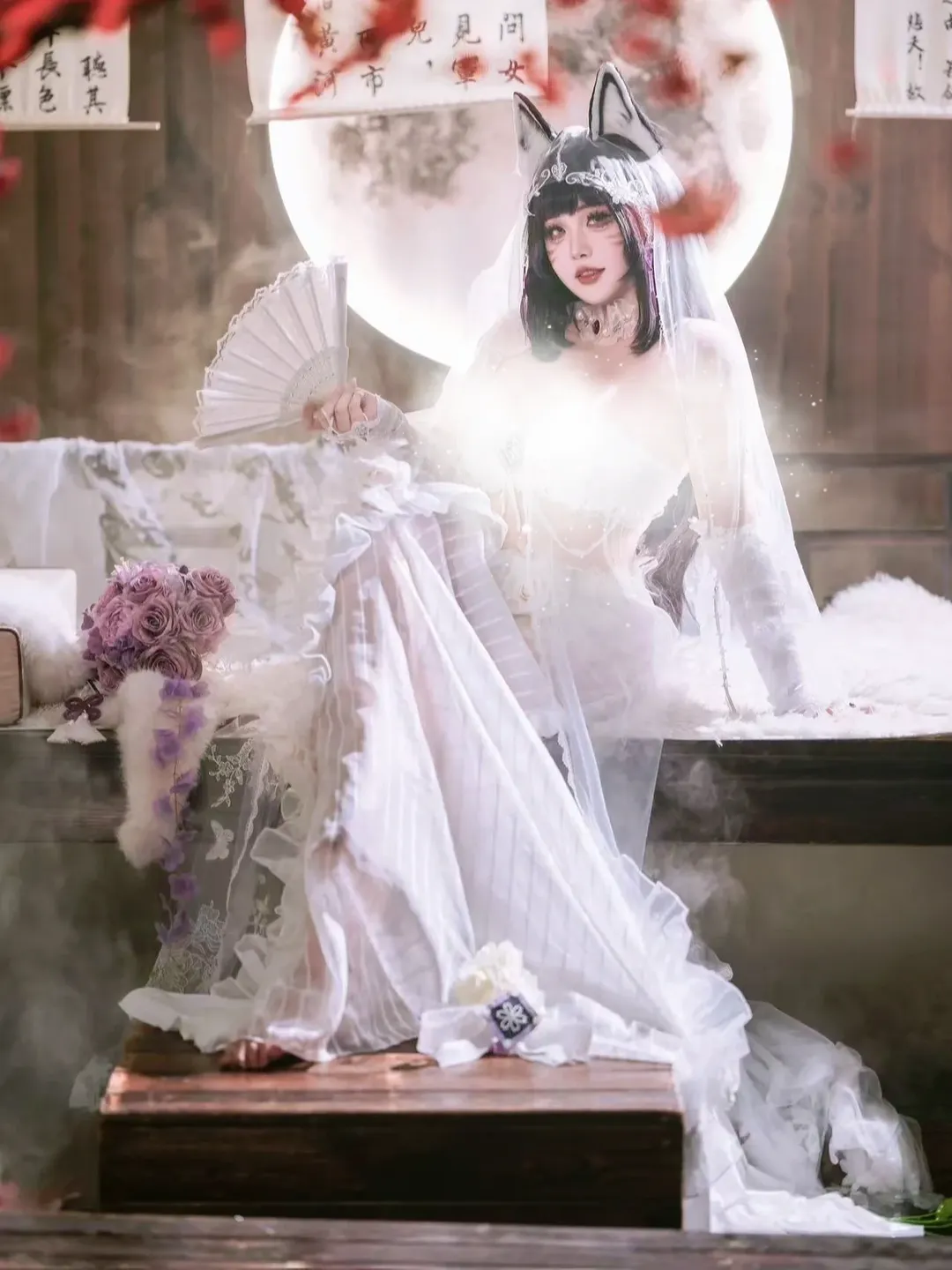 碧蓝航线, 武藏cos, 古风写真, 兽耳cos, 花嫁正片