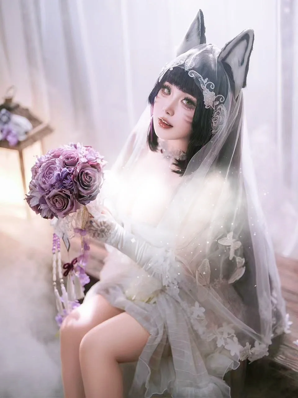 碧蓝航线, 武藏cos, 古风写真, 兽耳cos, 花嫁正片 - 第6张