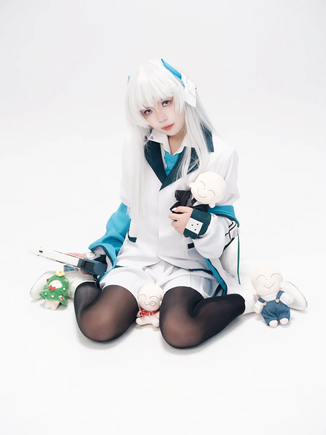 蔚蓝档案, 二次元cosplay, 诺亚cos, 黑丝穿搭, 白毛cos - 第3张