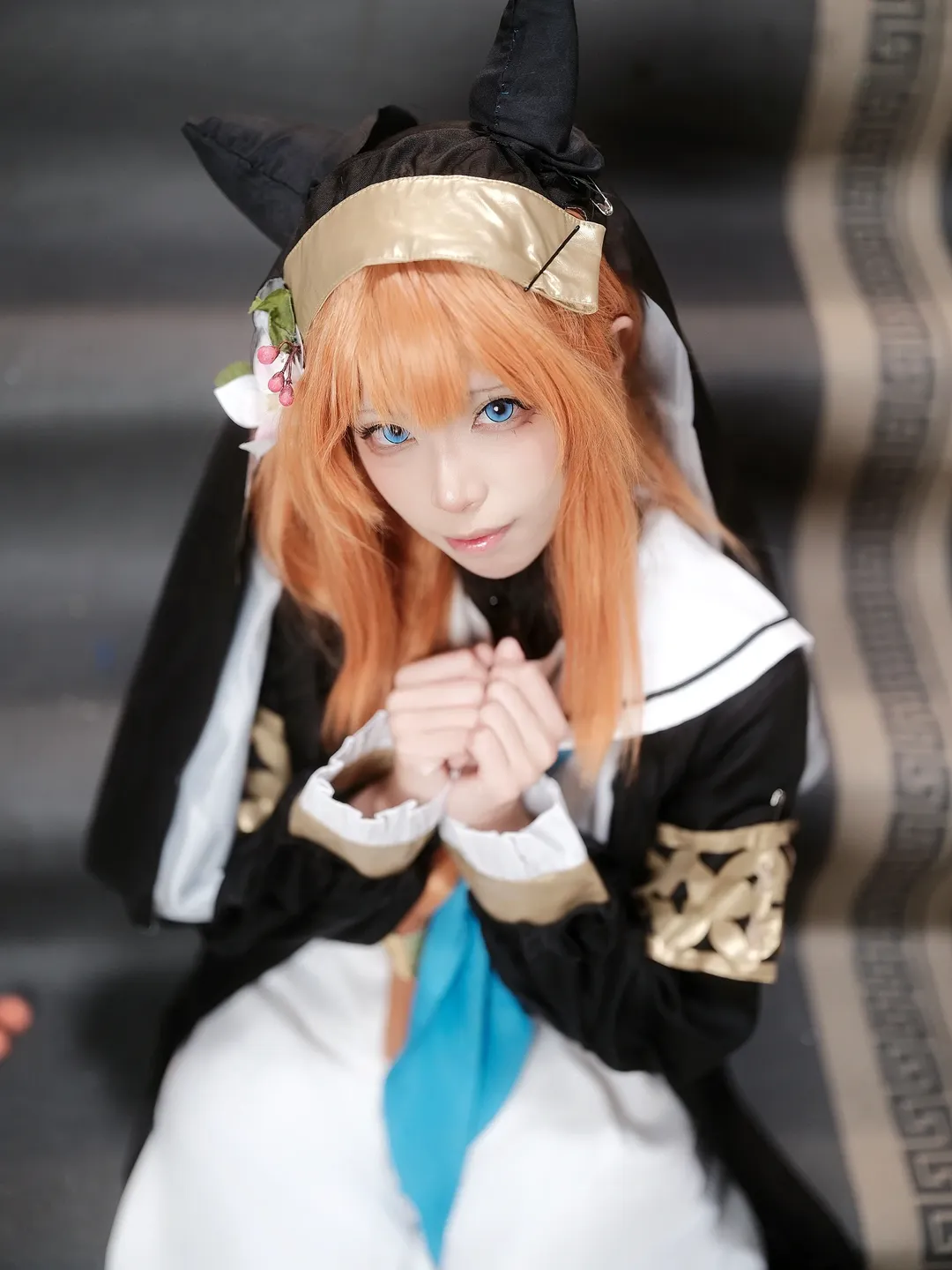 碧蓝档案, 动漫cosplay, 伊落玛丽cos, 修女装, 橘发蓝瞳 - 第13张
