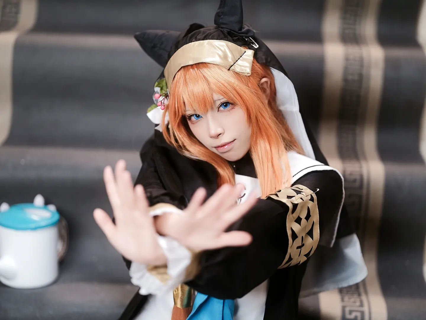 碧蓝档案, 动漫cosplay, 伊落玛丽cos, 修女装, 橘发蓝瞳 - 第14张