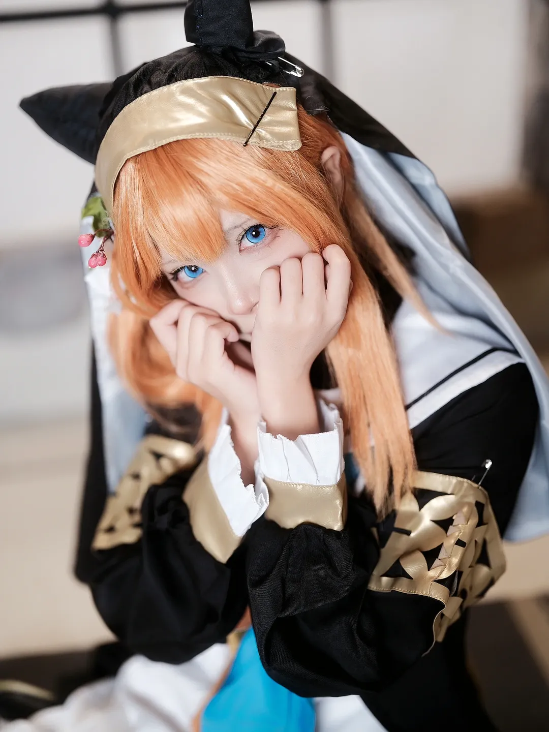 碧蓝档案, 动漫cosplay, 伊落玛丽cos, 修女装, 橘发蓝瞳 - 第3张