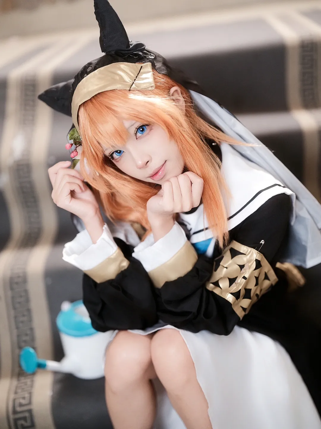 碧蓝档案, 动漫cosplay, 伊落玛丽cos, 修女装, 橘发蓝瞳