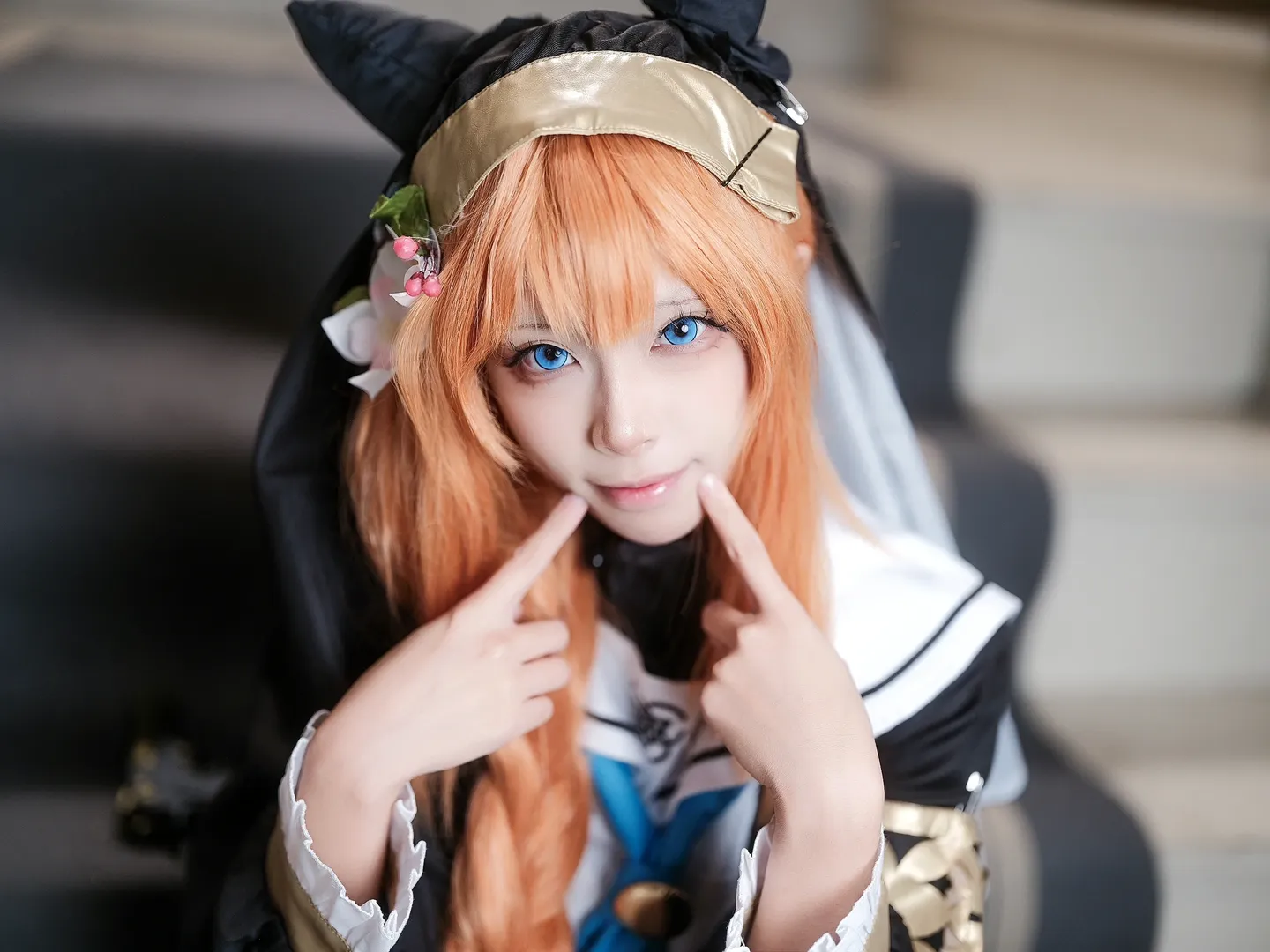 碧蓝档案, 动漫cosplay, 伊落玛丽cos, 修女装, 橘发蓝瞳 - 第5张