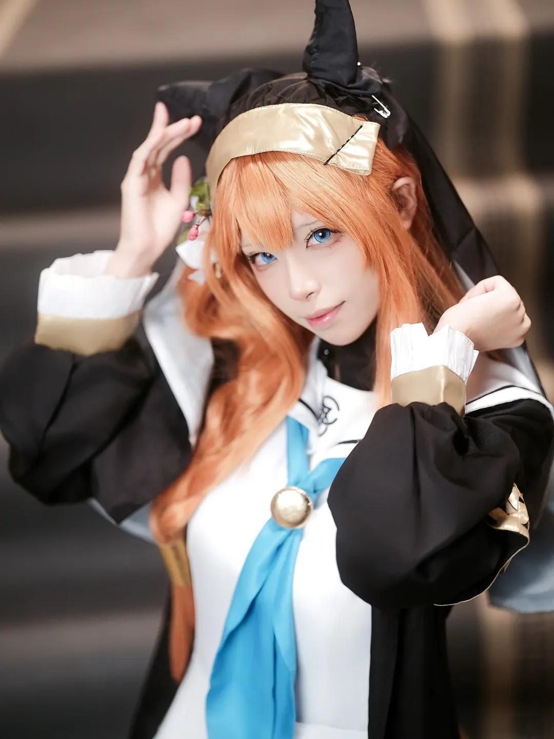 碧蓝档案, 动漫cosplay, 伊落玛丽cos, 修女装, 橘发蓝瞳 - 第6张