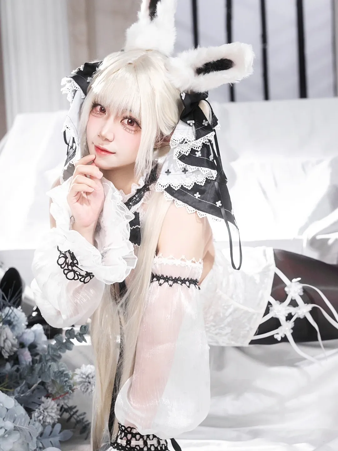 アズールレーン, フォーミダブル コスプレ, 白髪キャラ, 黒タイツ コーデ, バニーガールコスプレ - 2枚目
