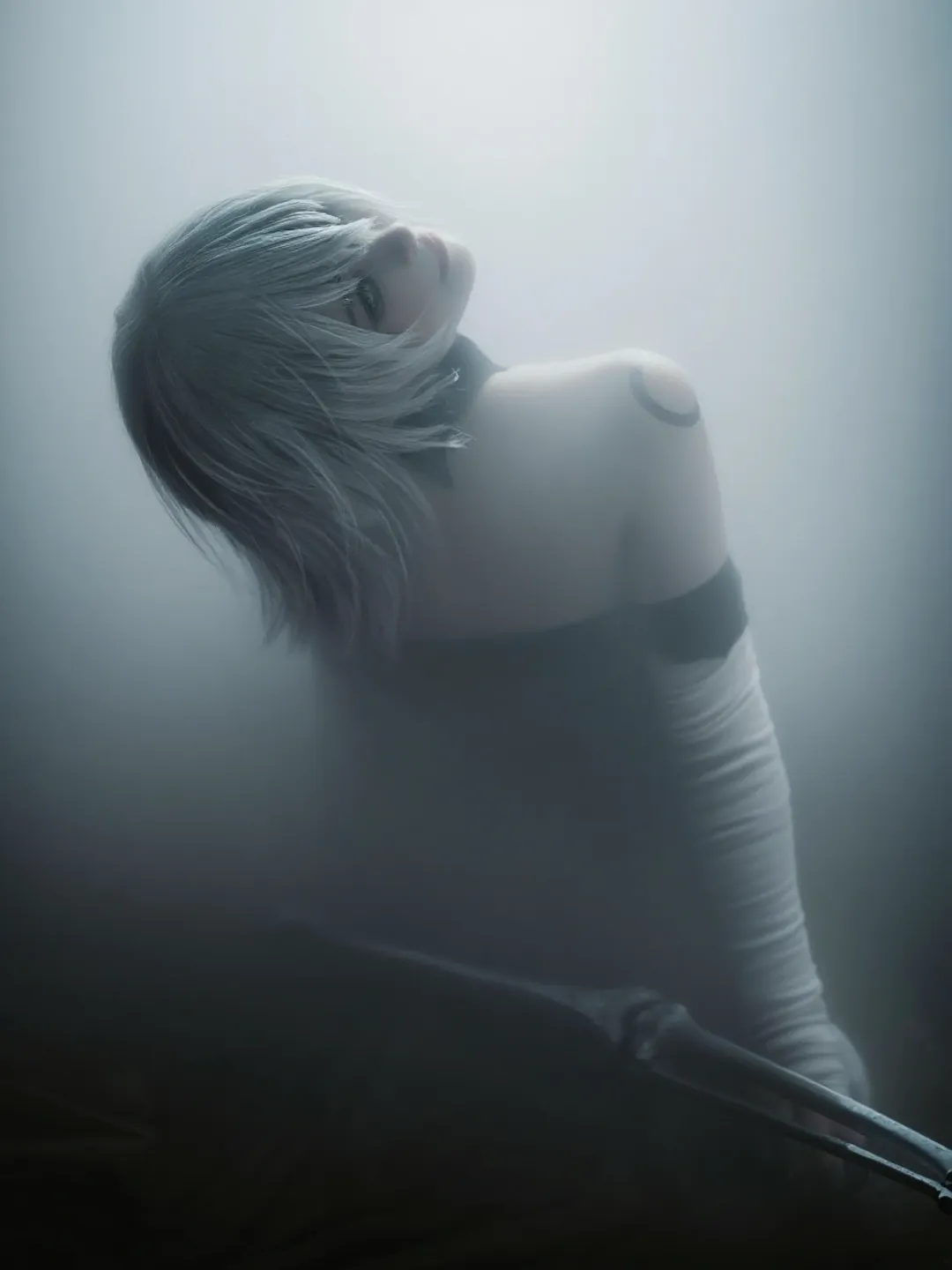 cosplay, fgo, 白丝, 银发, 眼罩 - 第1张