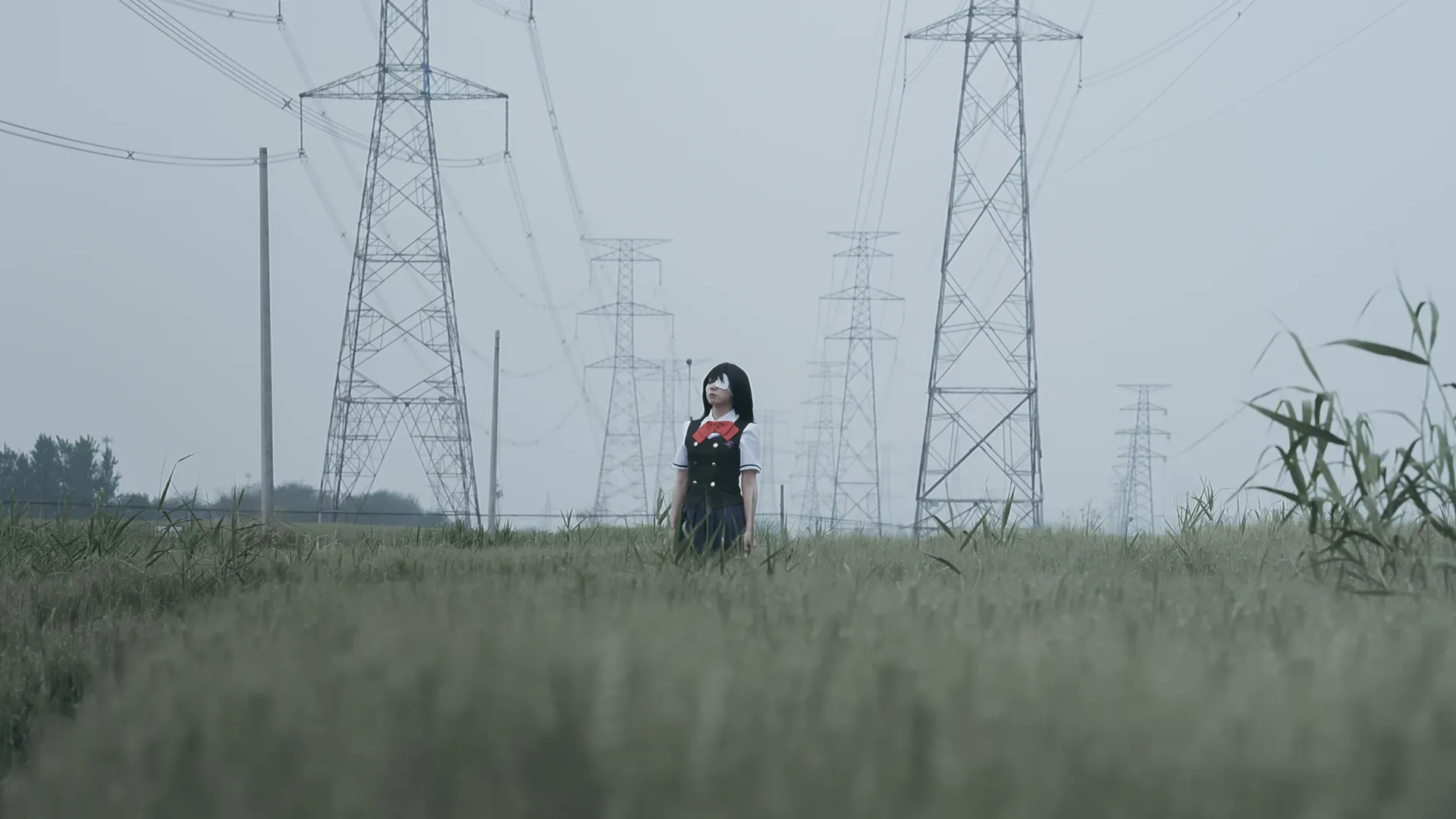 二次元cosplay, 麦田外景, 见崎鸣cos, another, 阴天氛围 - 第13张