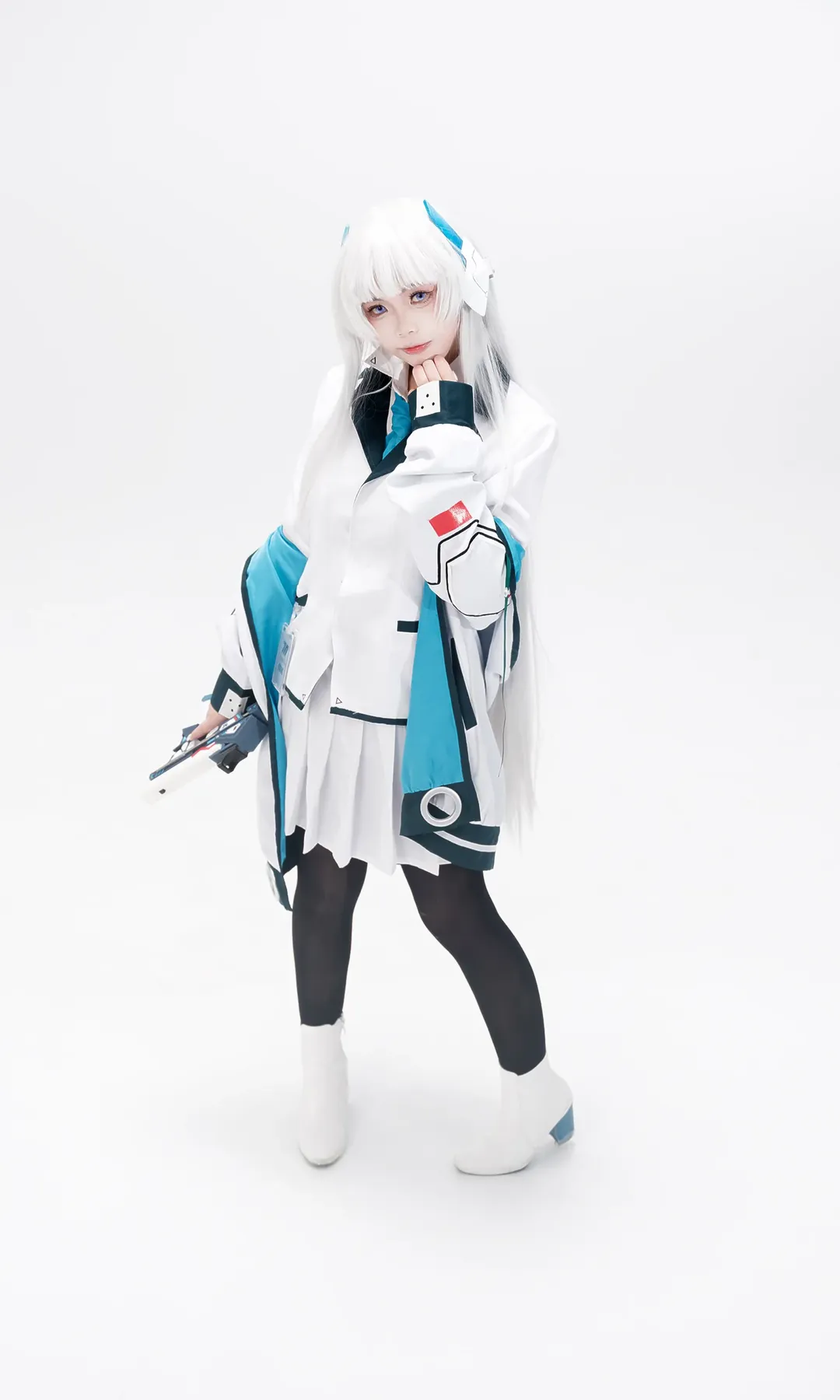 二次元摄影, 蔚蓝档案, 生盐诺亚cos, 白毛cosplay, 黑丝穿搭 - 第5张