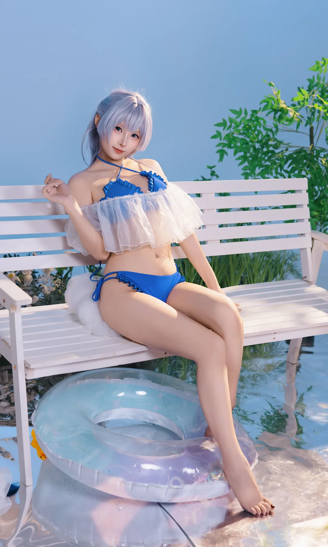 二次元摄影, 碧蓝航线cos, 水边写真, 泳装人像, 日系清新 - 第1张