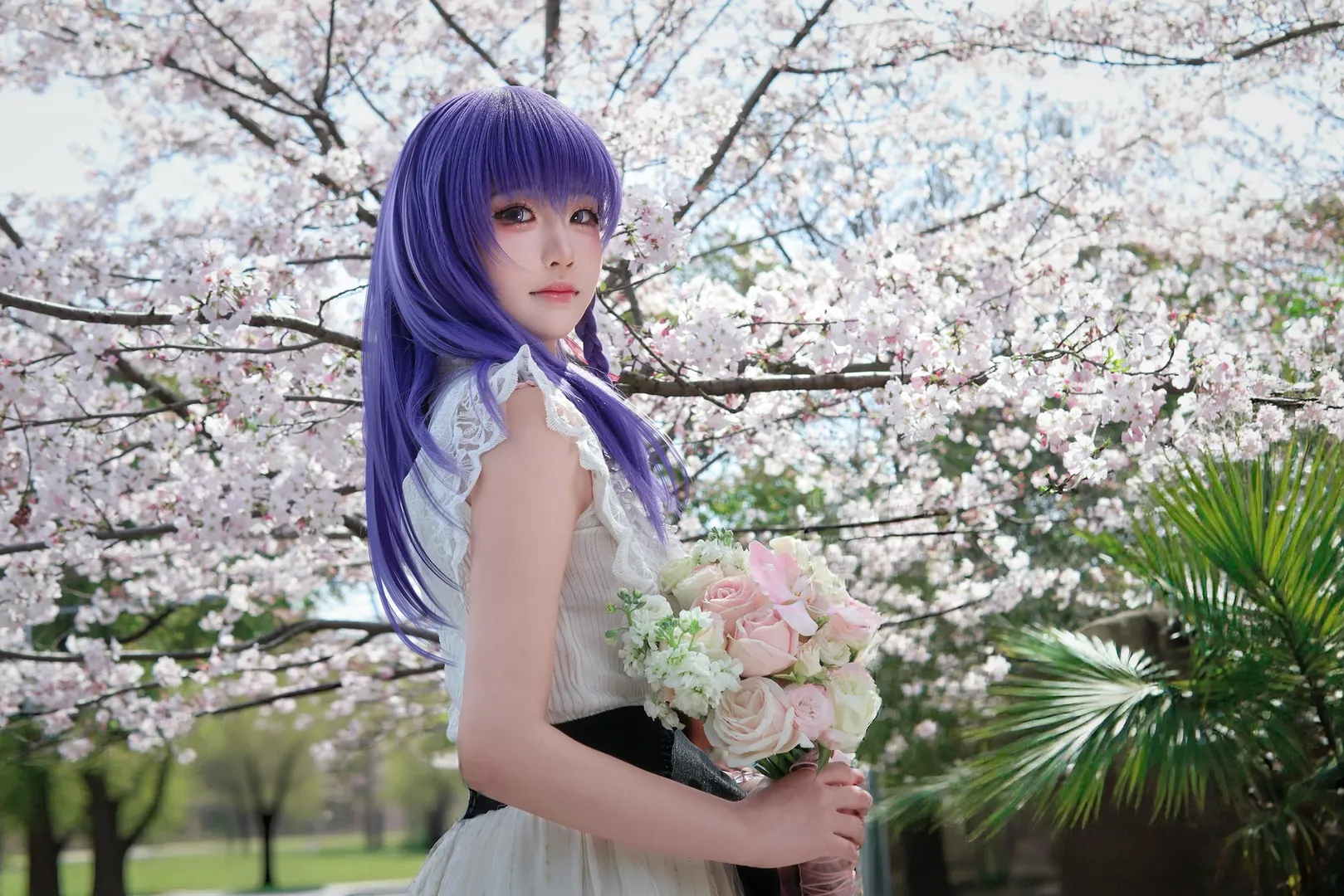 二次元, Fate, 间桐樱cos, cosplay摄影, 春日樱花 - 第1张