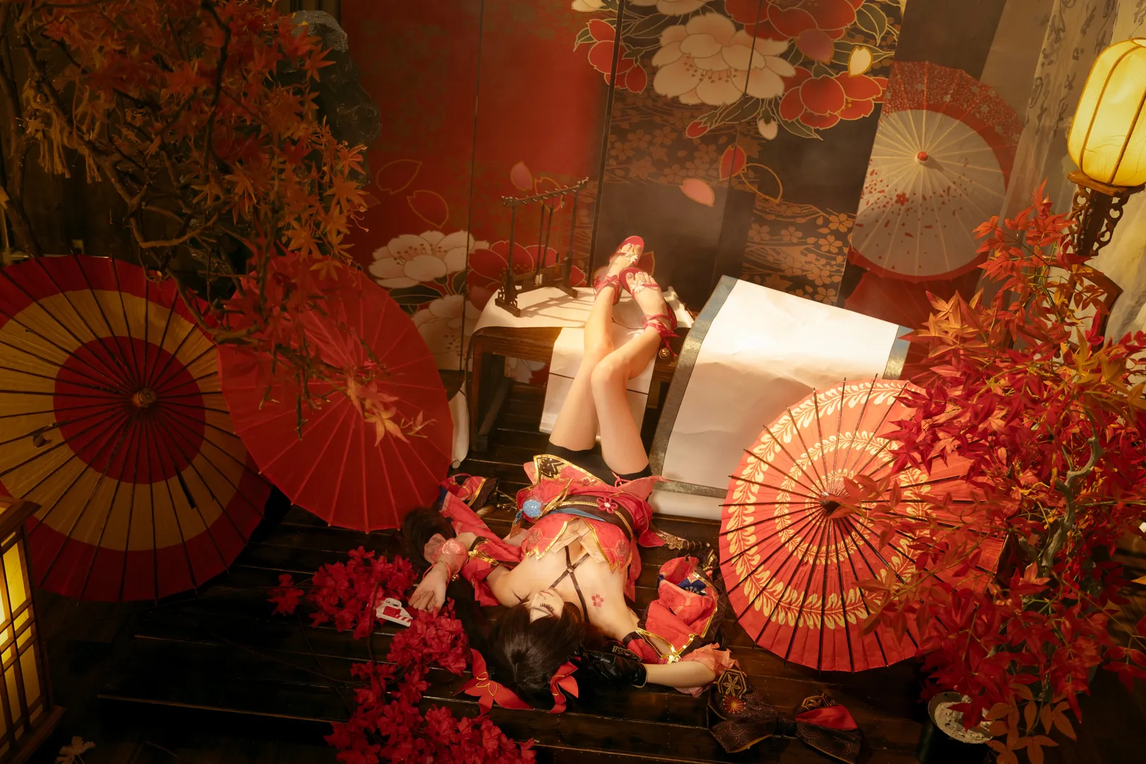 崩壞星穹鐵道, 和風攝影, 二次元cosplay, 花火cos, 紅黑配色cos - 第1張
