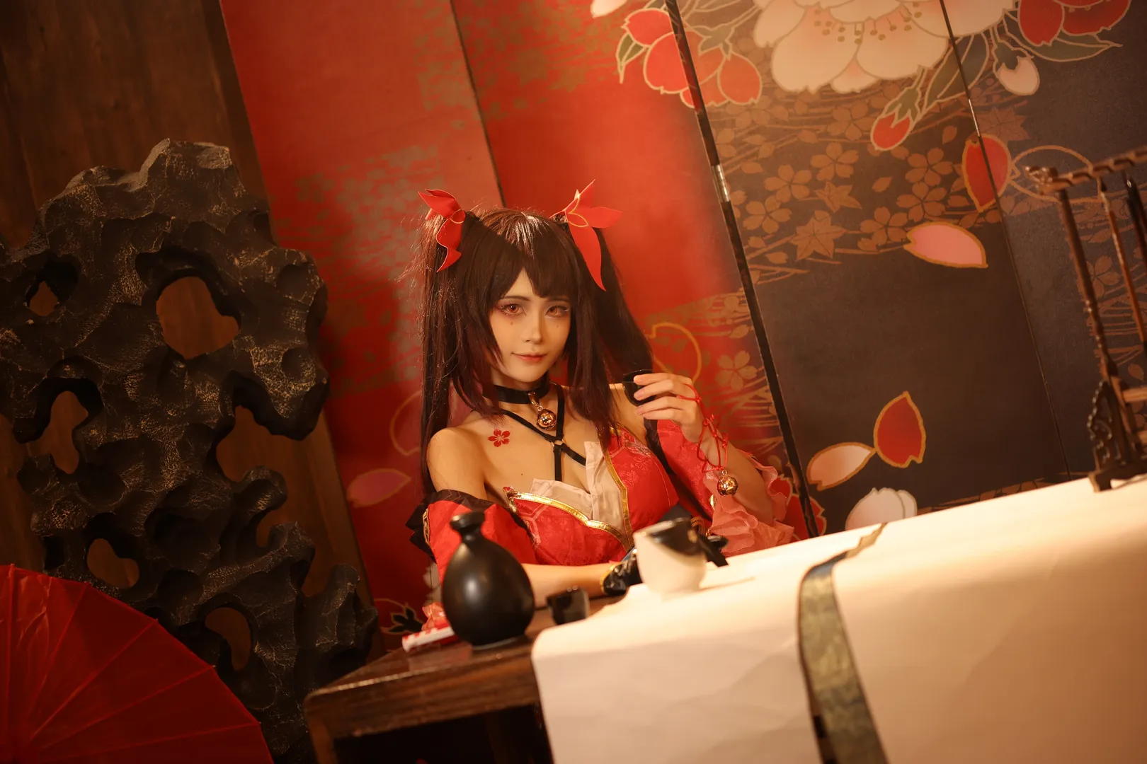 崩壞星穹鐵道, 和風攝影, 二次元cosplay, 花火cos, 紅黑配色cos - 第2張