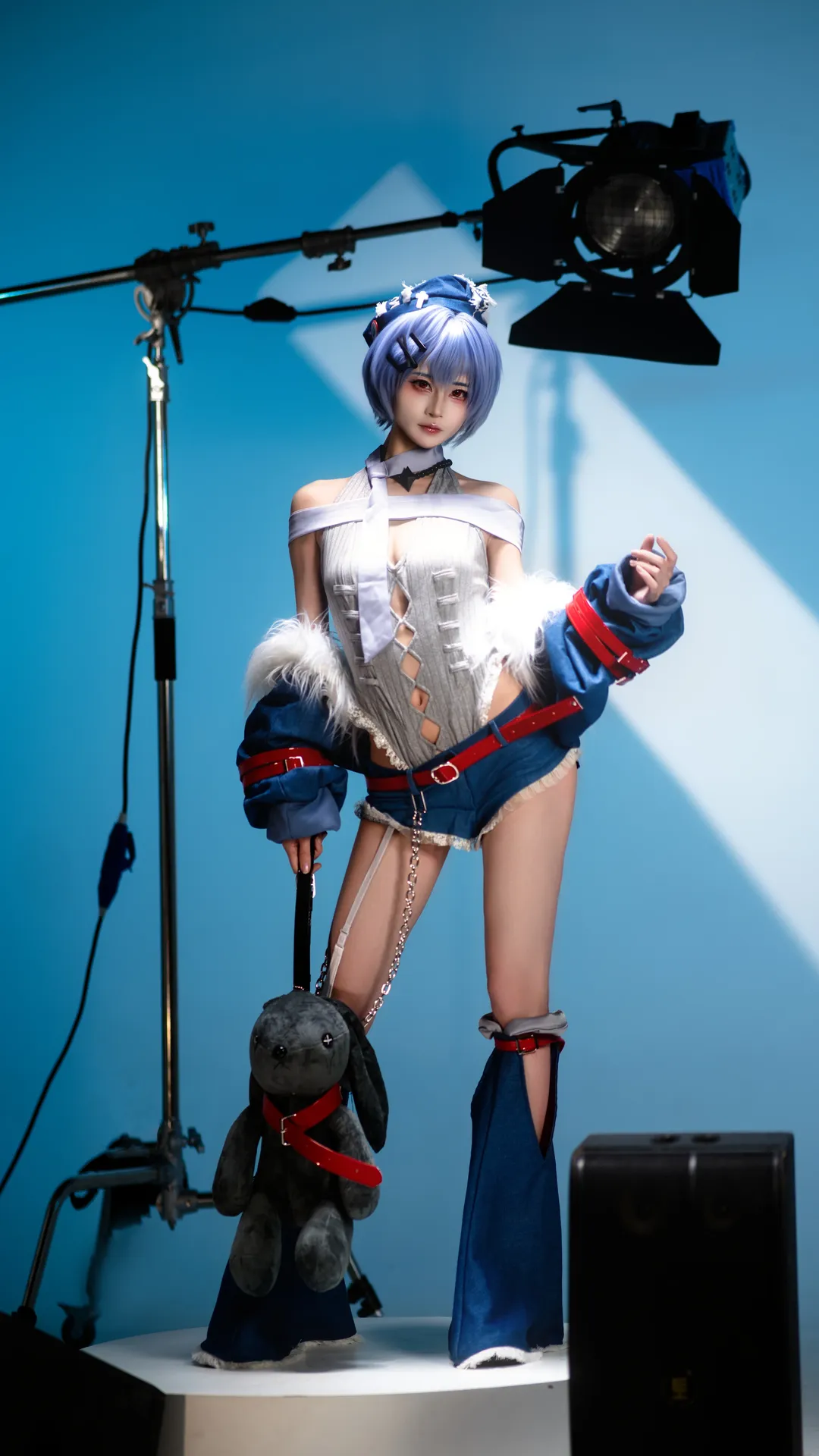 綾波レイコスプレ, ストッキング, 新世紀エヴァンゲリオン (EVA), ロック風, ブルートーンの撮影