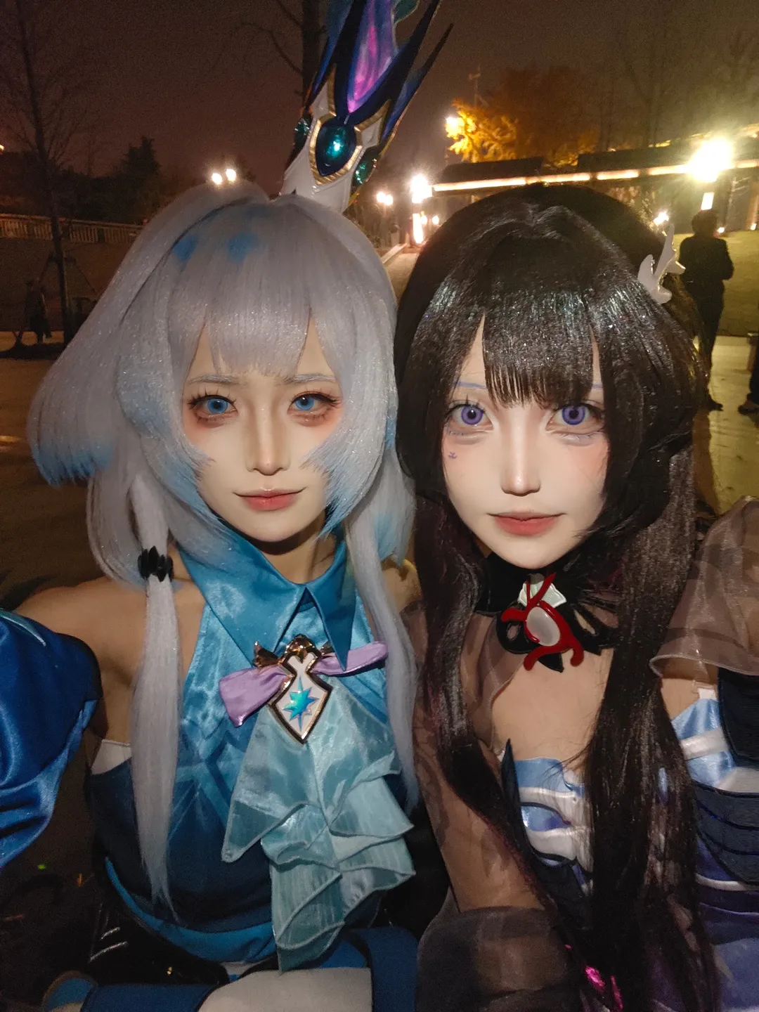 崩坏星穹铁道, 海瑟音cos, 黑丝穿搭, 夜景cosplay, 刻律德菈cos - 第1张