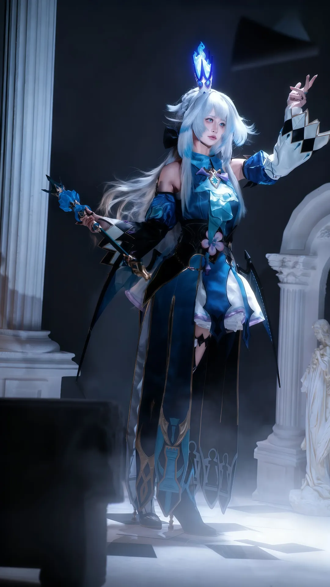 崩壊：スターレイル, コスプレ撮影, ケリュドラ コスプレ, アイスブルーアイメイク, ファンタジーシーン撮影