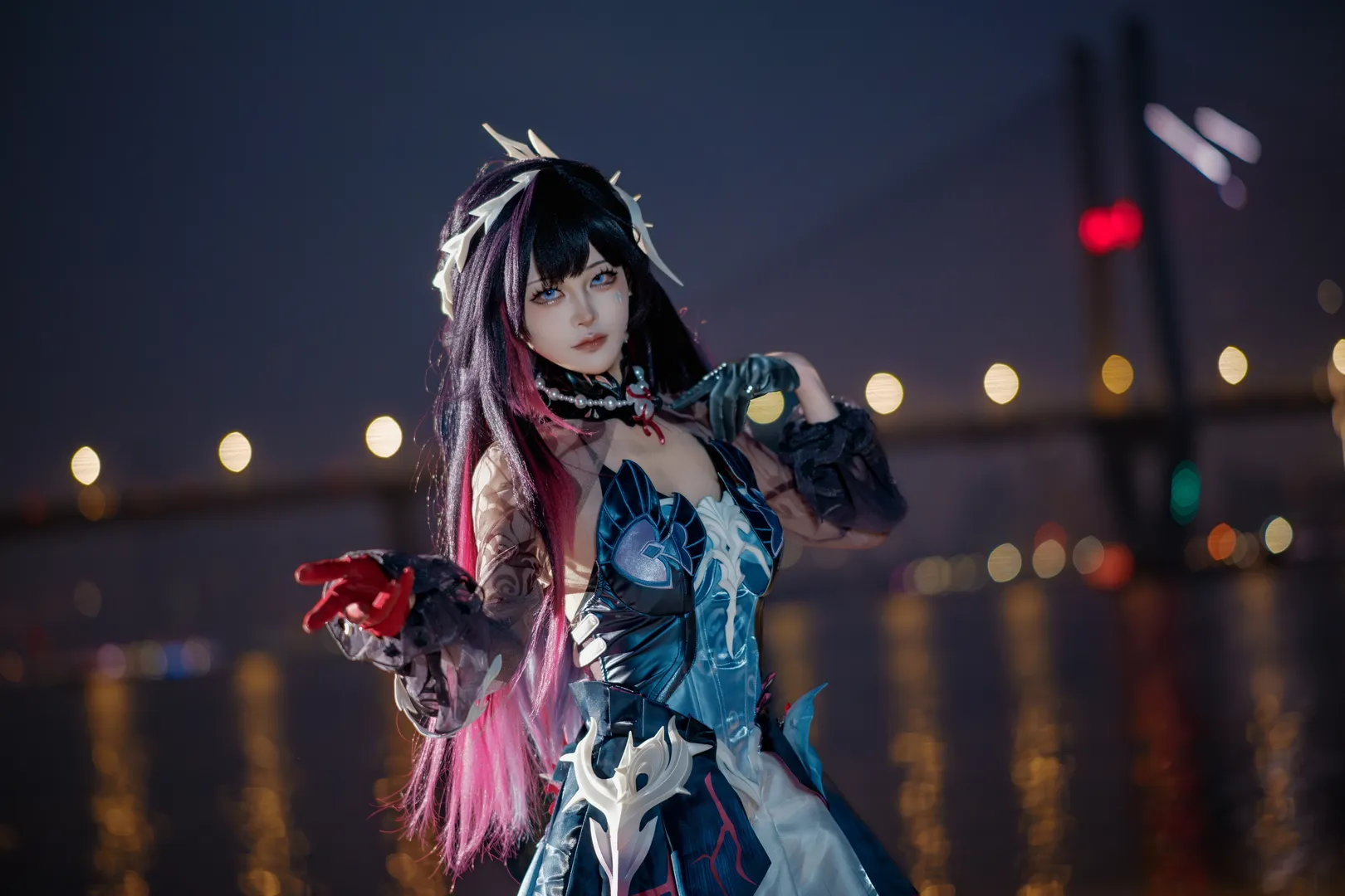 崩坏星穹铁道, 海瑟音cos, 夜景外拍, 江畔摄影, 奇幻cosplay - 第1张