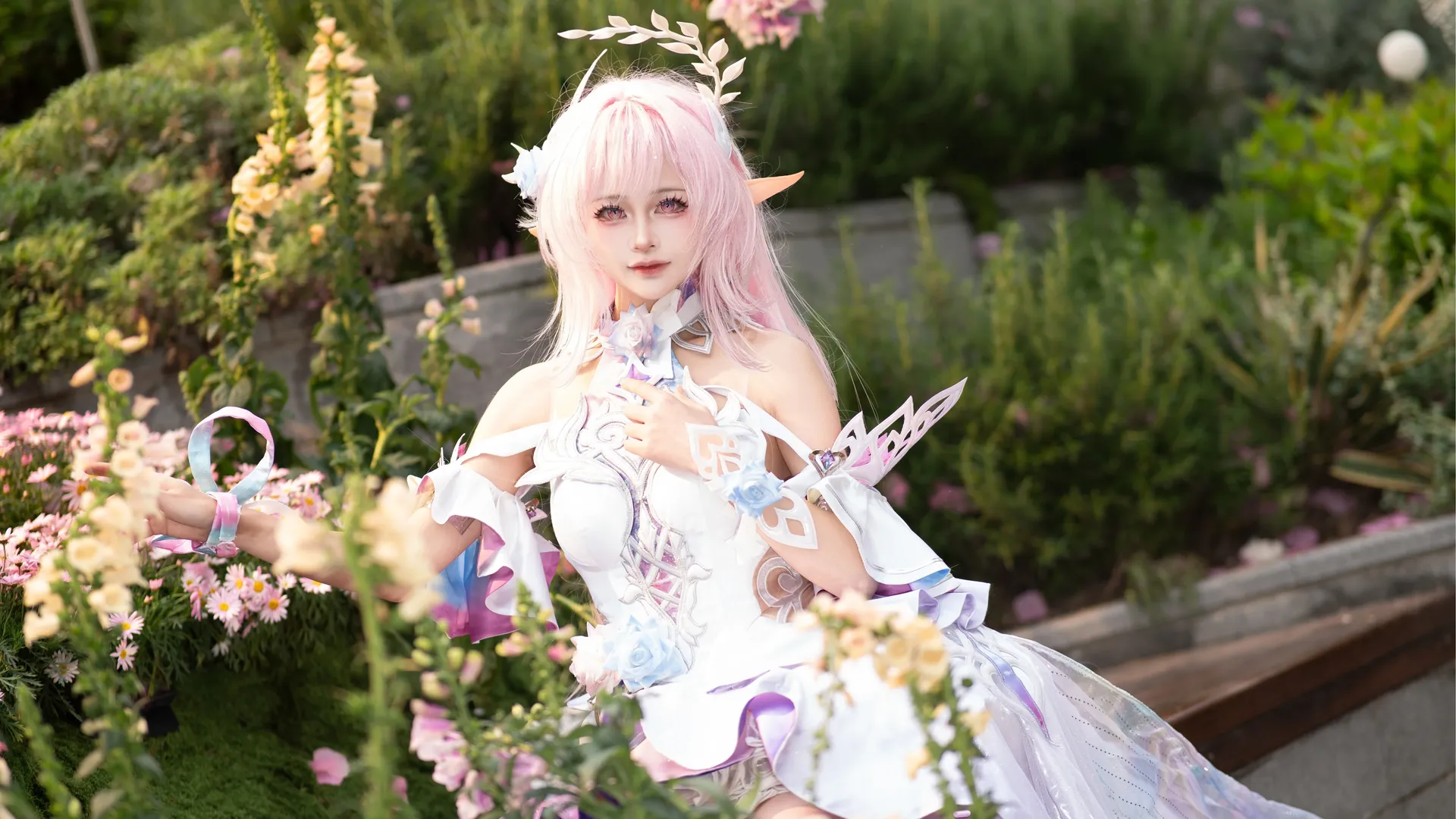 昔漣cos, 崩壞星穹鐵道, 翁法羅斯, 精靈cosplay, 夢幻白紗 - 第2張