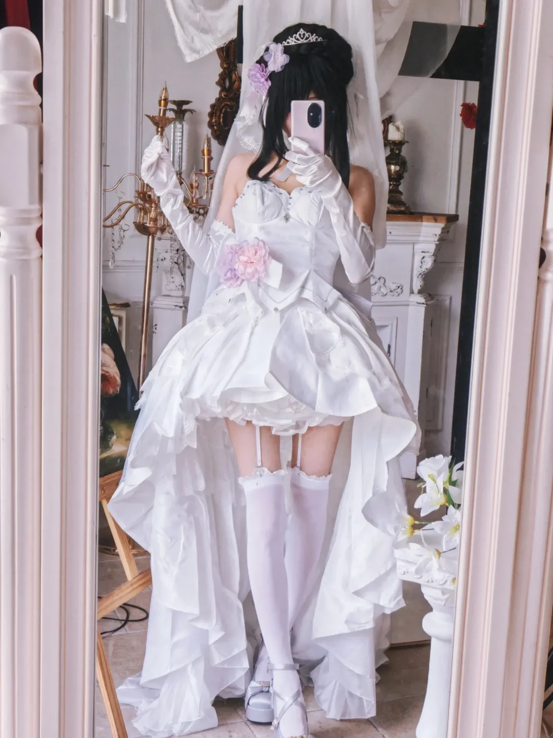 コスプレ, 花嫁コスプレ, 白ストッキング, コスプレ試着, 時崎狂三 コスプレ - 2枚目
