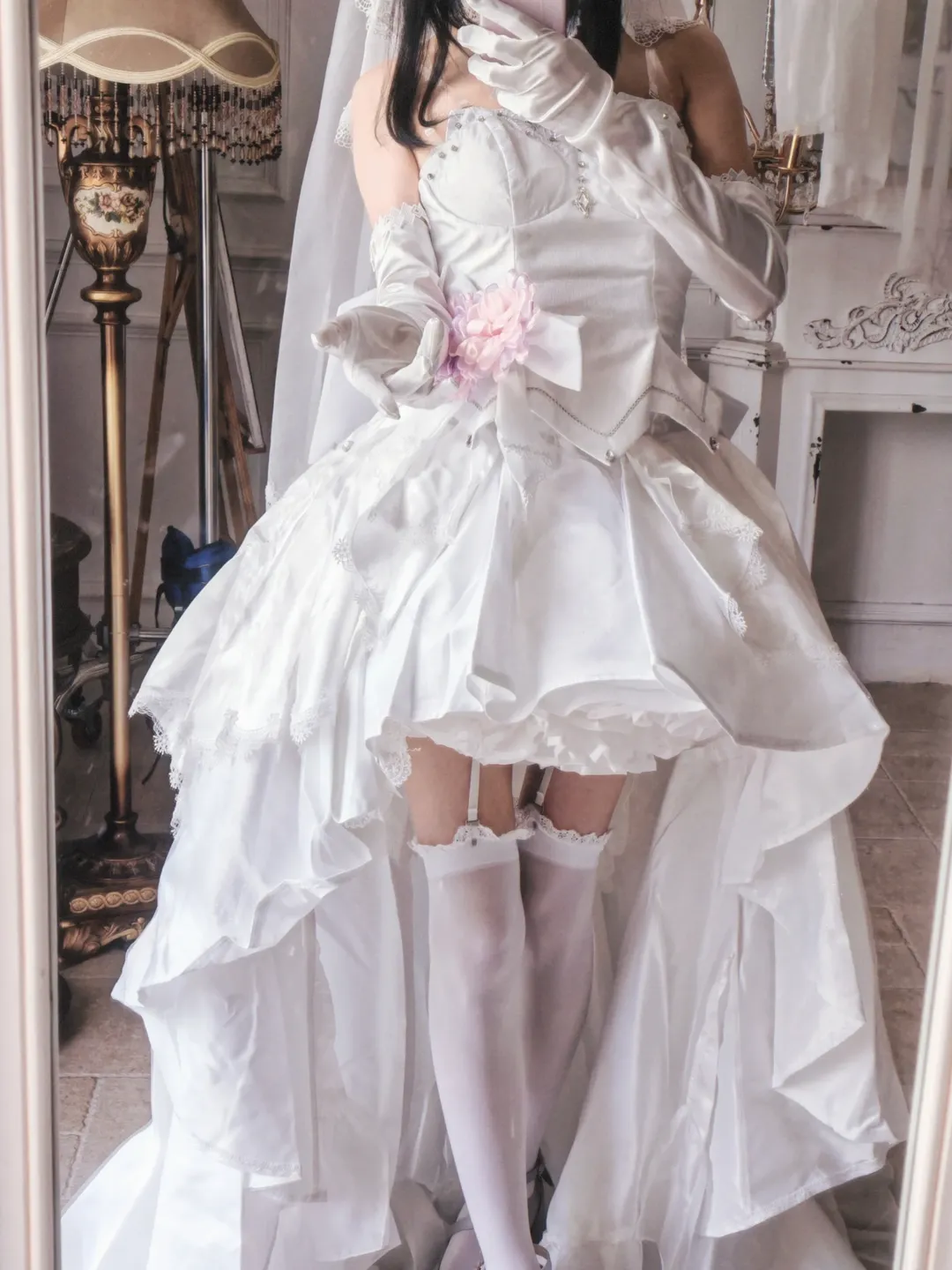 コスプレ, 花嫁コスプレ, 白ストッキング, コスプレ試着, 時崎狂三 コスプレ - 3枚目