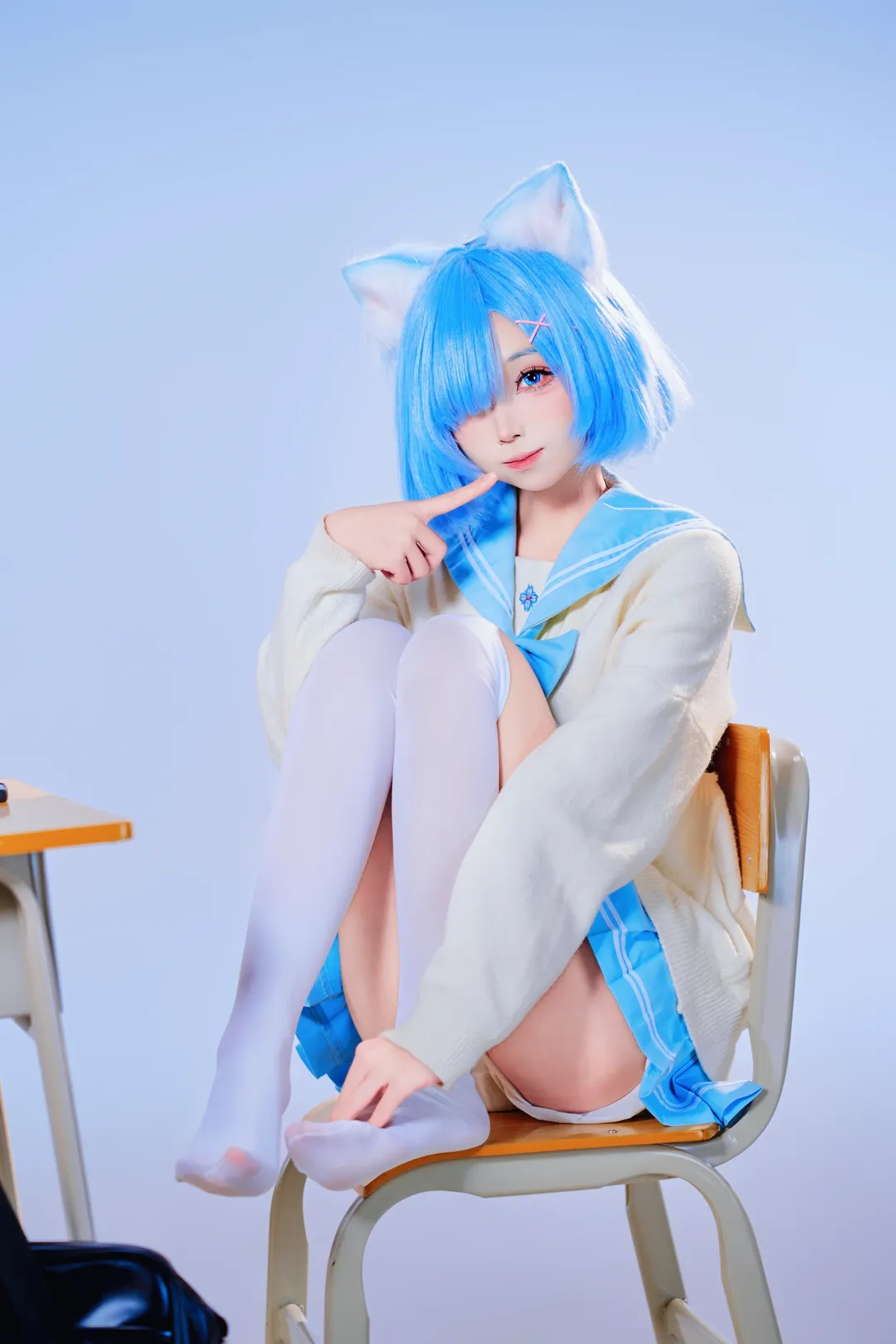 蕾姆cos, 白丝, 水手服, jk制服, Re:从零开始的异世界生活