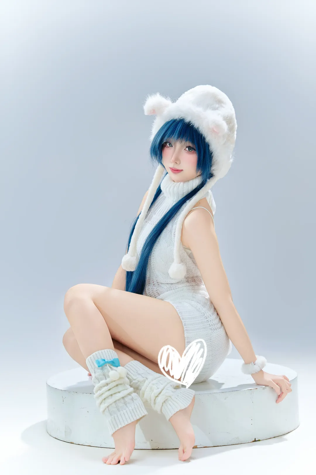 妃咲cos, 碧蓝档案, 棚拍人像, 毛绒兽耳, 萌妹子cosplay