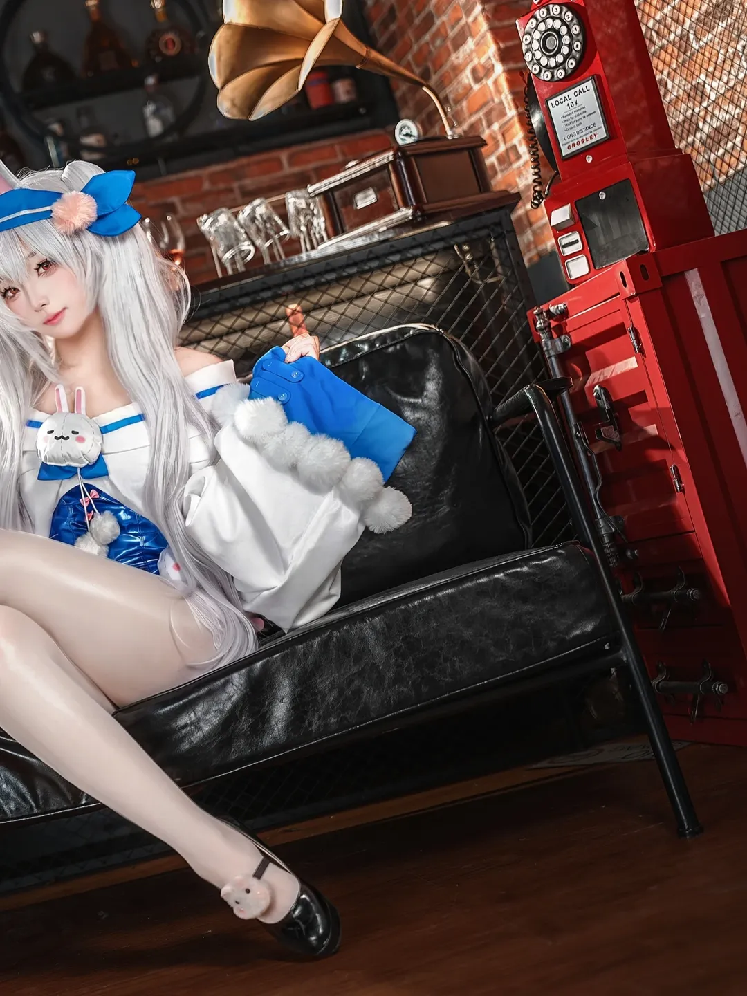 二次元撮影, アズールレーン, ラフィー コスプレ, 白ニーソコーデ, バニーガールコスプレ - 2枚目
