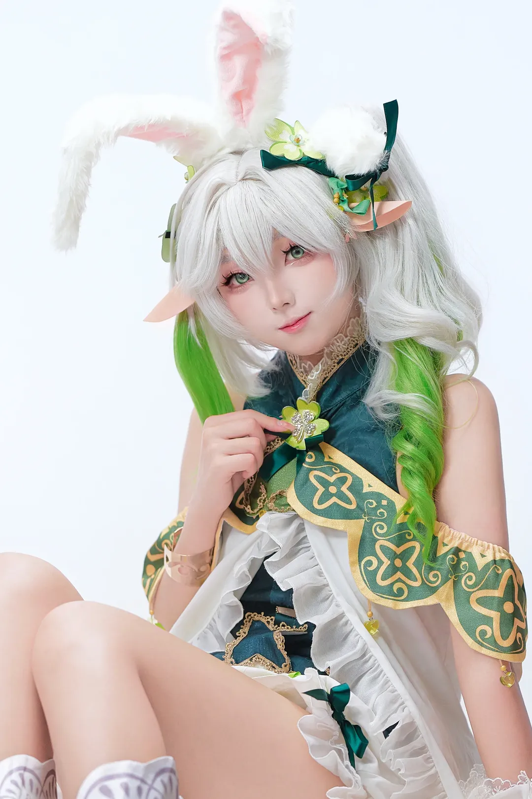 原神, cosplay, 纳西妲cos, 兔耳, 萌妹子 - 第2张