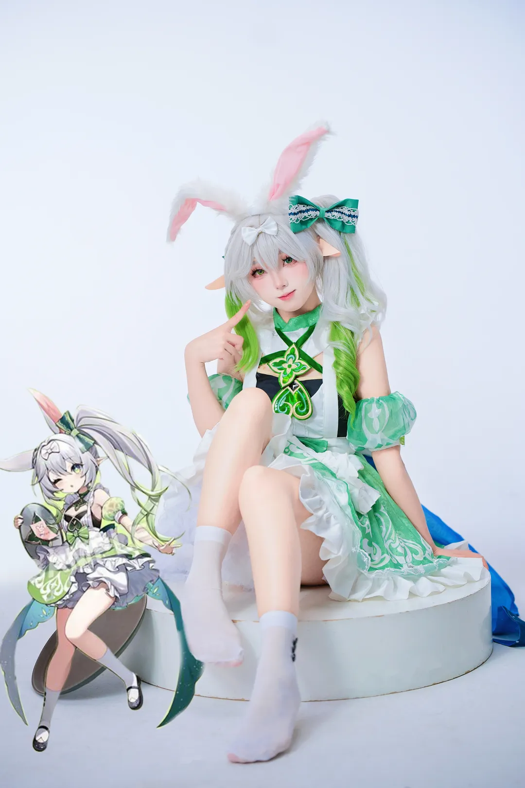 二次元, 原神, cosplay, 纳西妲cos, 白丝 - 第1张