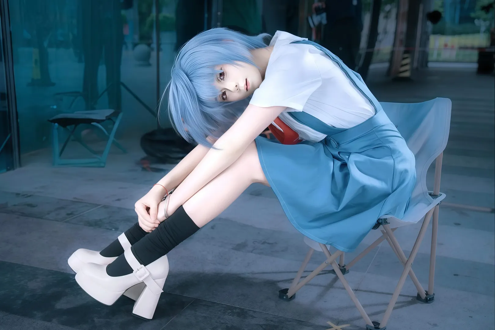 ホタルACGエキスポ, 綾波レイコスプレ, 新世紀エヴァンゲリオン, 黒ストッキング, コスプレ撮影