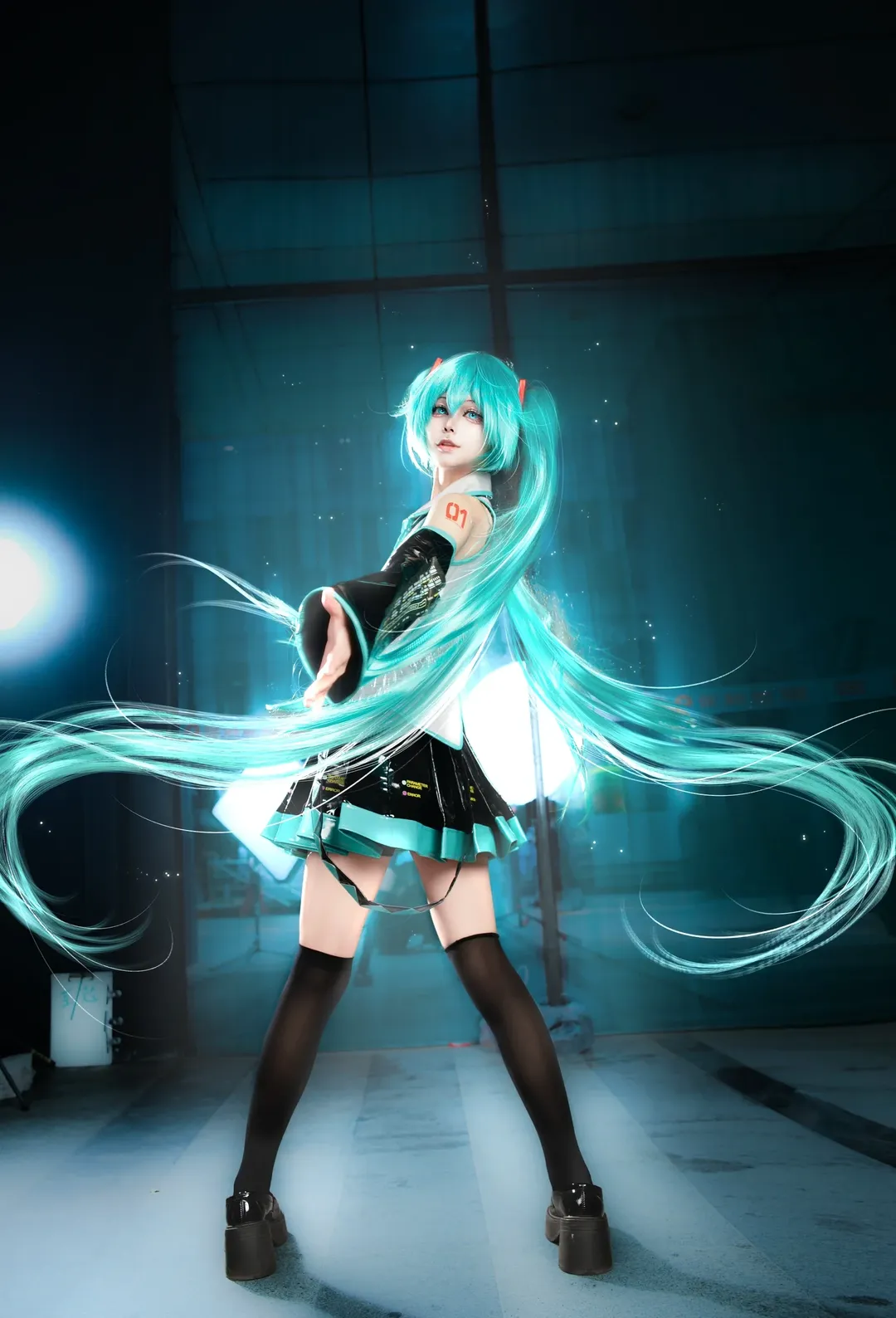 cosplay, 初音未来, 初音未来cos, 黑丝, 萤火虫动漫游戏嘉年华