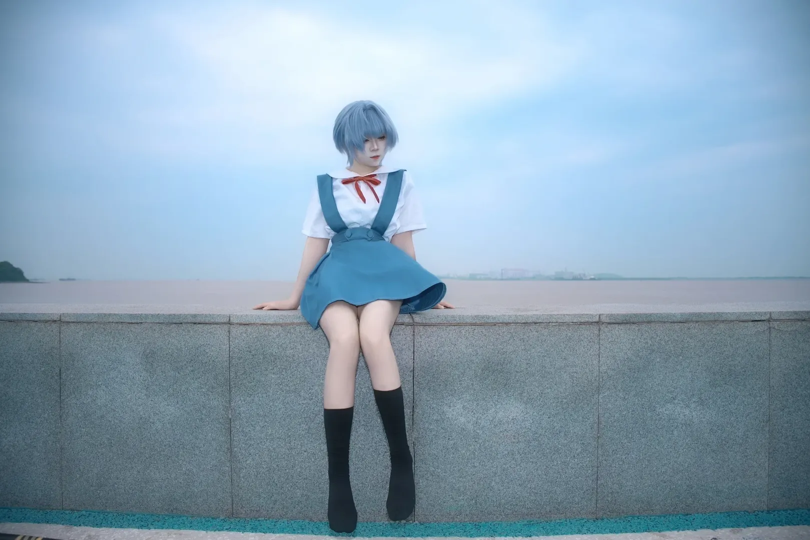 JK制服, 綾波麗cos, 新世紀福音戰士, 海邊寫真, 絲襪