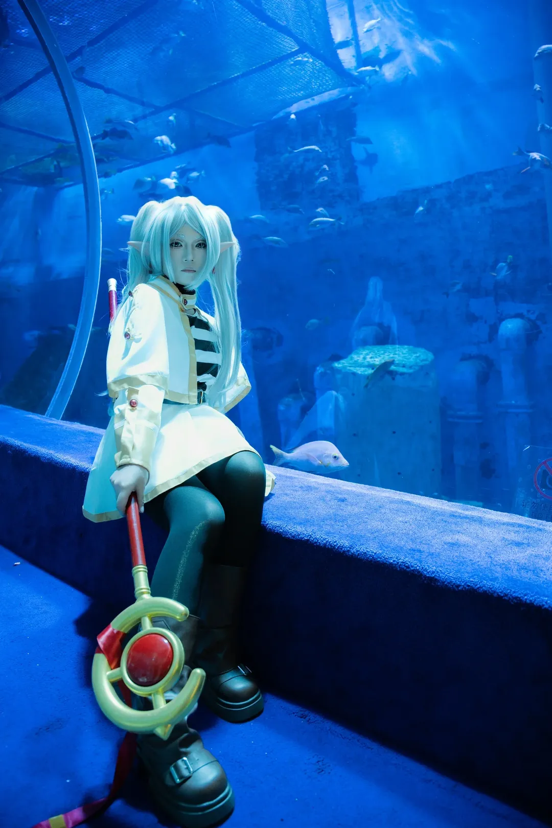 葬送的芙莉莲, 芙莉莲cos, cosplay摄影, 黑色丝袜, 正佳广场海洋世界 - 第1张