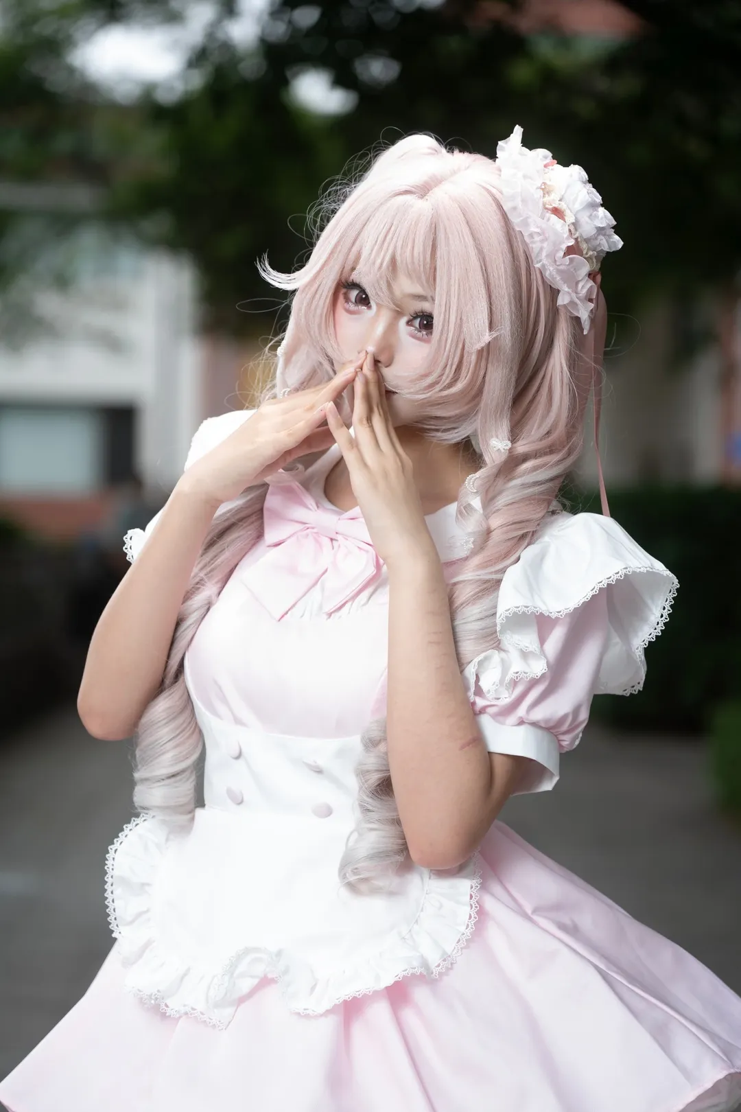 cosplay, 双马尾, 动漫星城, 粉色女仆装, 甜美穿搭 - 第1张