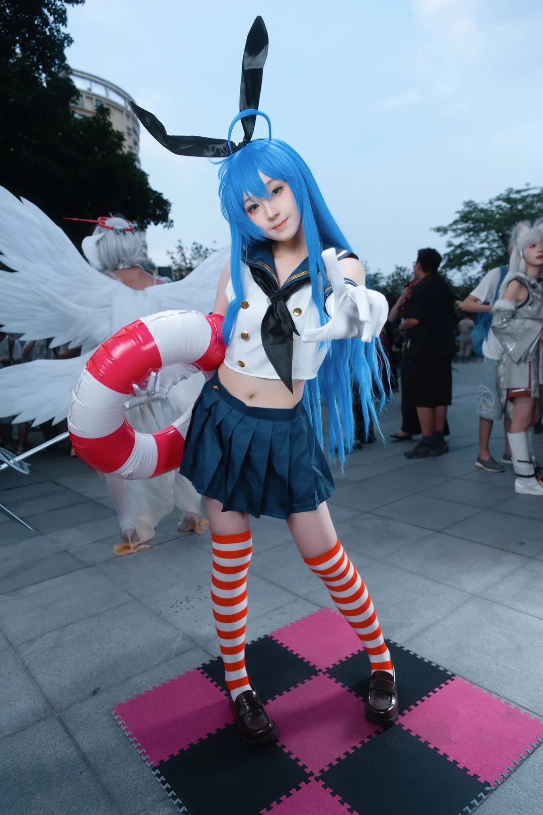 cosplay, 广州萤火虫漫展, 泉此方cos, 幸运星, 条纹长袜