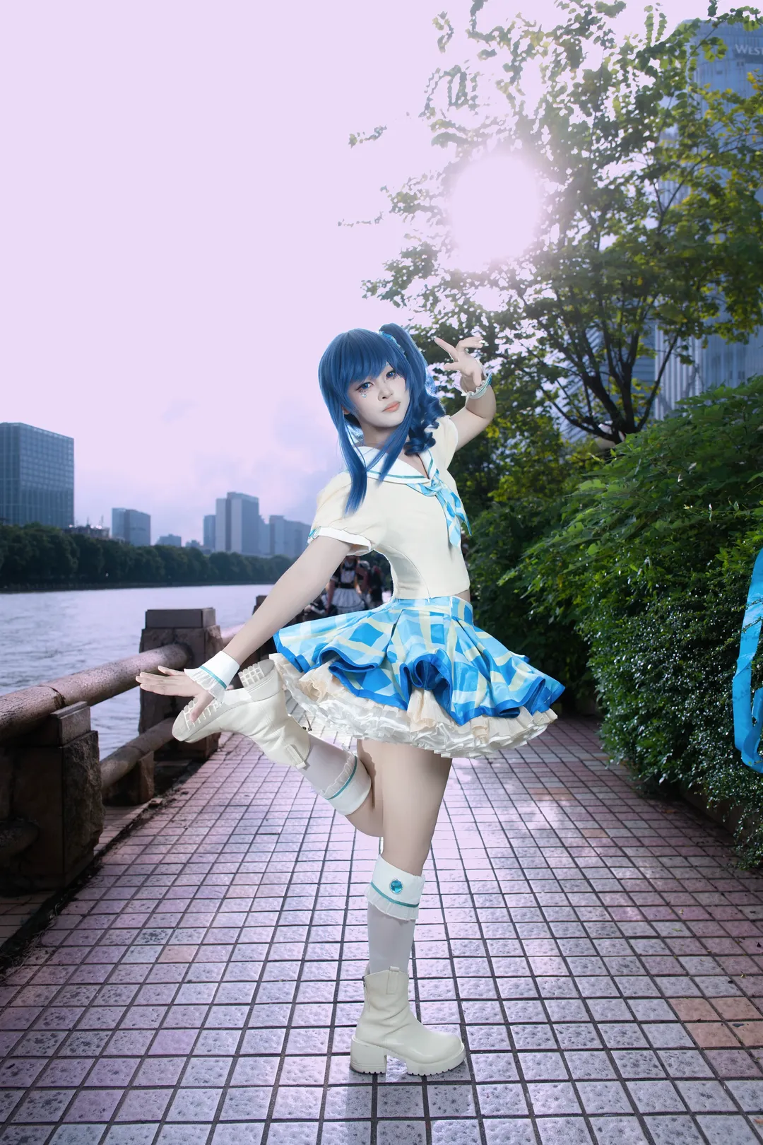 cosplay摄影, 蓝发双马尾, 广州萤火虫漫展, 偶像活动, 雾矢葵cos - 第4张