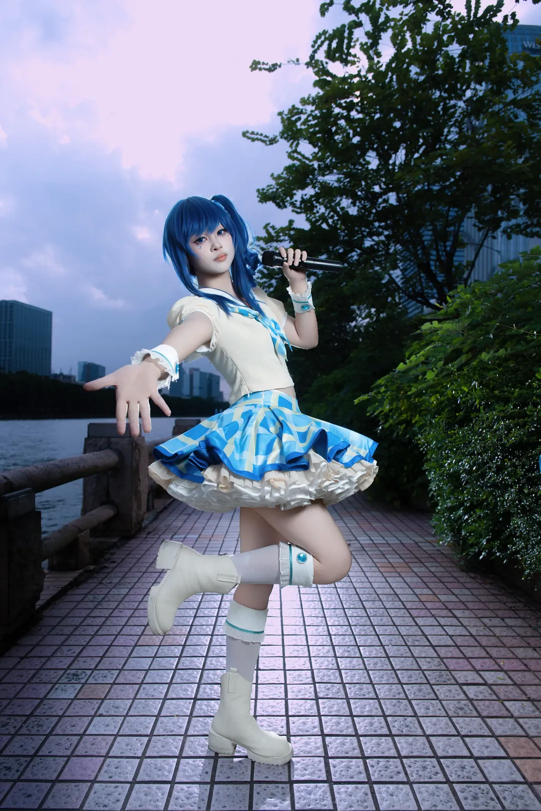 cosplay摄影, 蓝发双马尾, 广州萤火虫漫展, 偶像活动, 雾矢葵cos