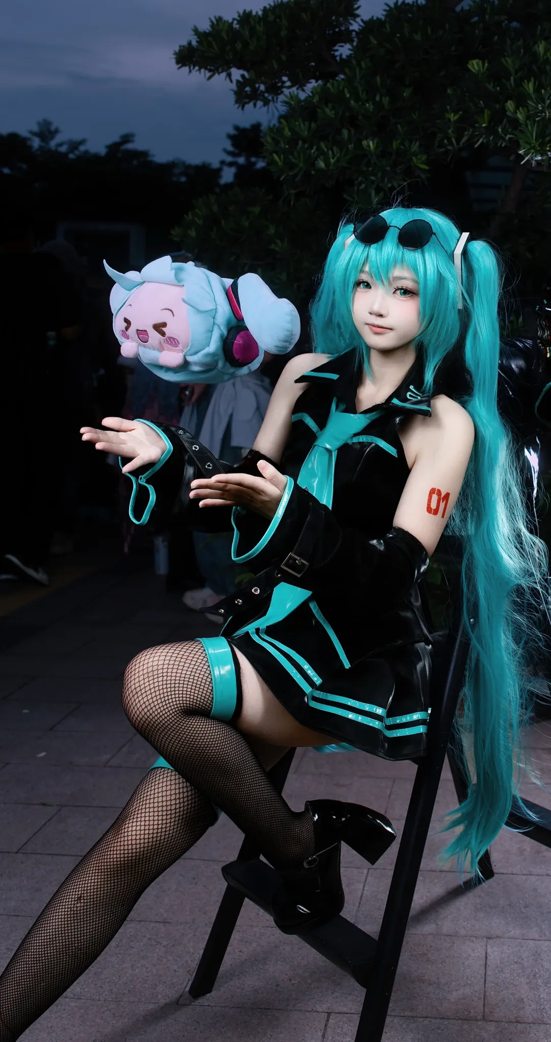 初音未来, 初音未来cos, 广州萤火虫漫展, Coser穿搭, 网袜