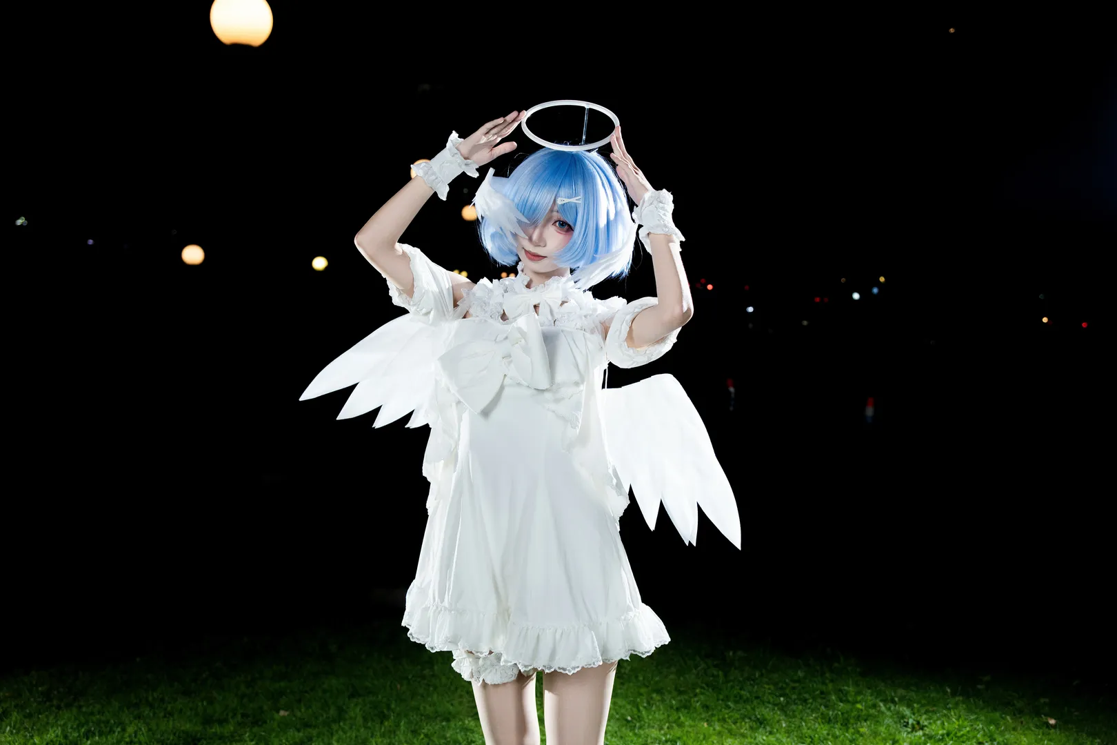 コスプレ, レム コスプレ, イベント撮影, 天使コスプレ, 夜間屋外撮影 - 2枚目