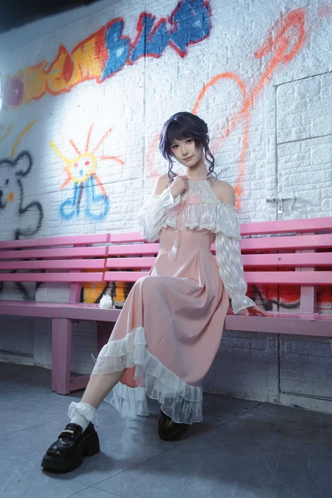 コスプレ撮影, 和栗薫子 コスプレ, 地王広場, 薫る花は凛と咲く, オフショルダーワンピース - 4枚目