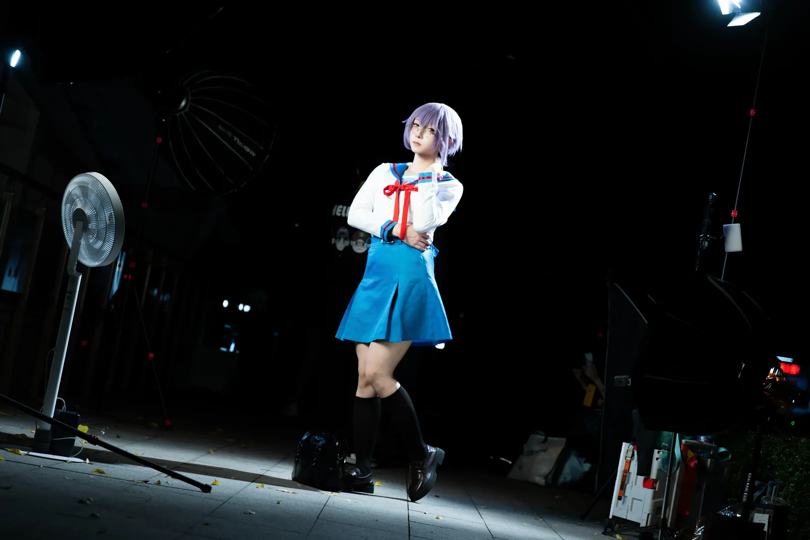 夜景cosplay, 动漫星城, 黑丝长筒袜, 长门有希cos, 凉宫春日忧郁 - 第2张