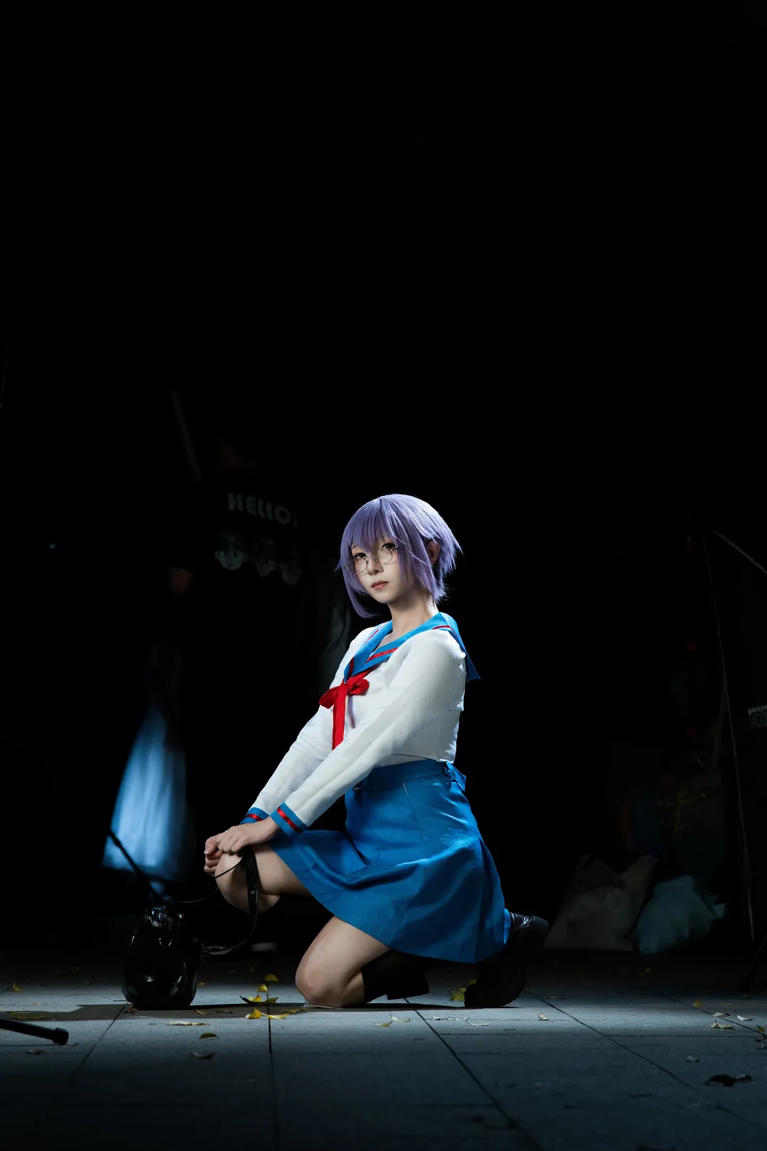 夜景cosplay, 动漫星城, 黑丝长筒袜, 长门有希cos, 凉宫春日忧郁 - 第3张