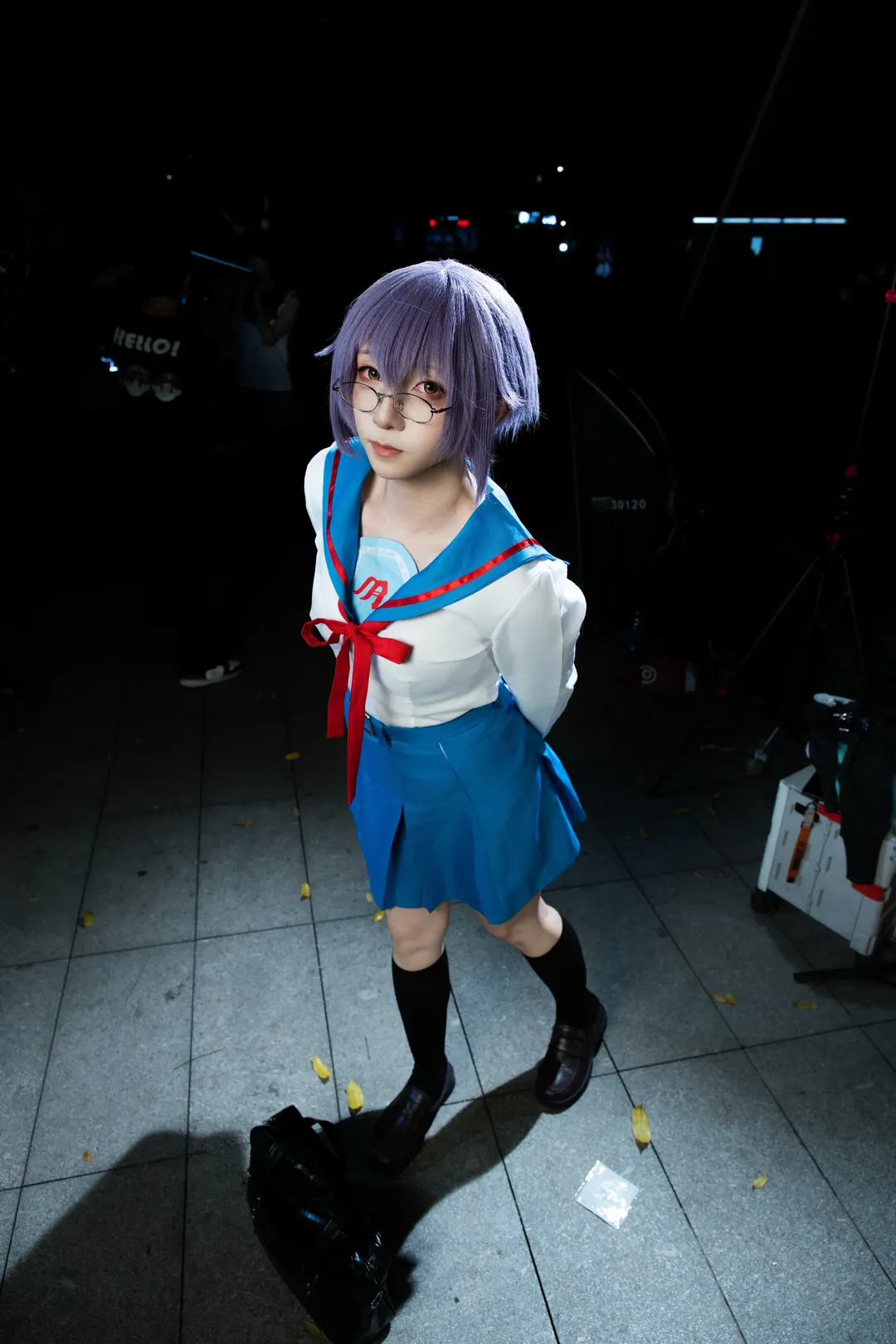 夜景cosplay, 动漫星城, 黑丝长筒袜, 长门有希cos, 凉宫春日忧郁 - 第4张