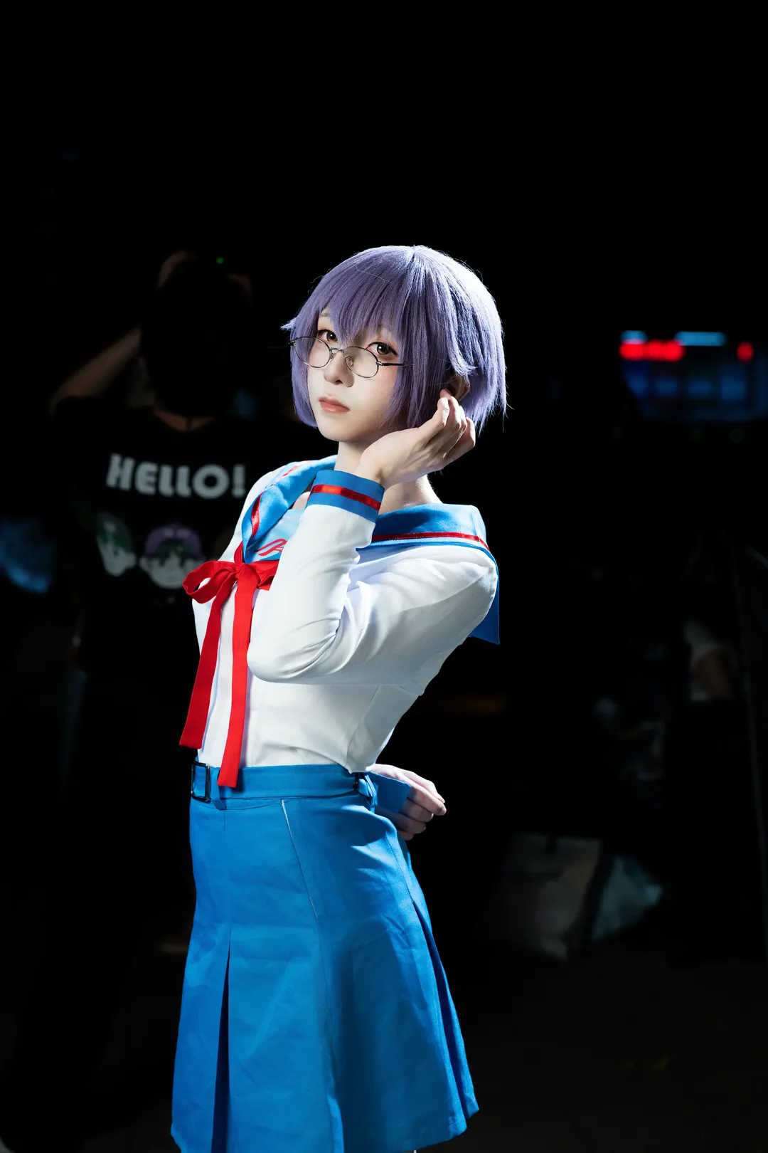 夜景cosplay, 动漫星城, 黑丝长筒袜, 长门有希cos, 凉宫春日忧郁 - 第5张
