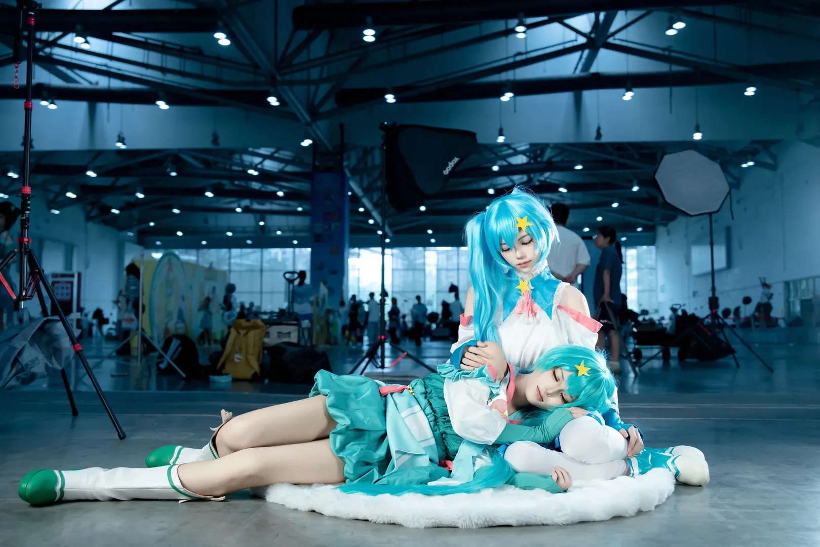 白ストッキング, コスプレ撮影, 中山アニメ展, ベイベイとヤーヤーコスプレ, バララシャオモーシェン - 9枚目