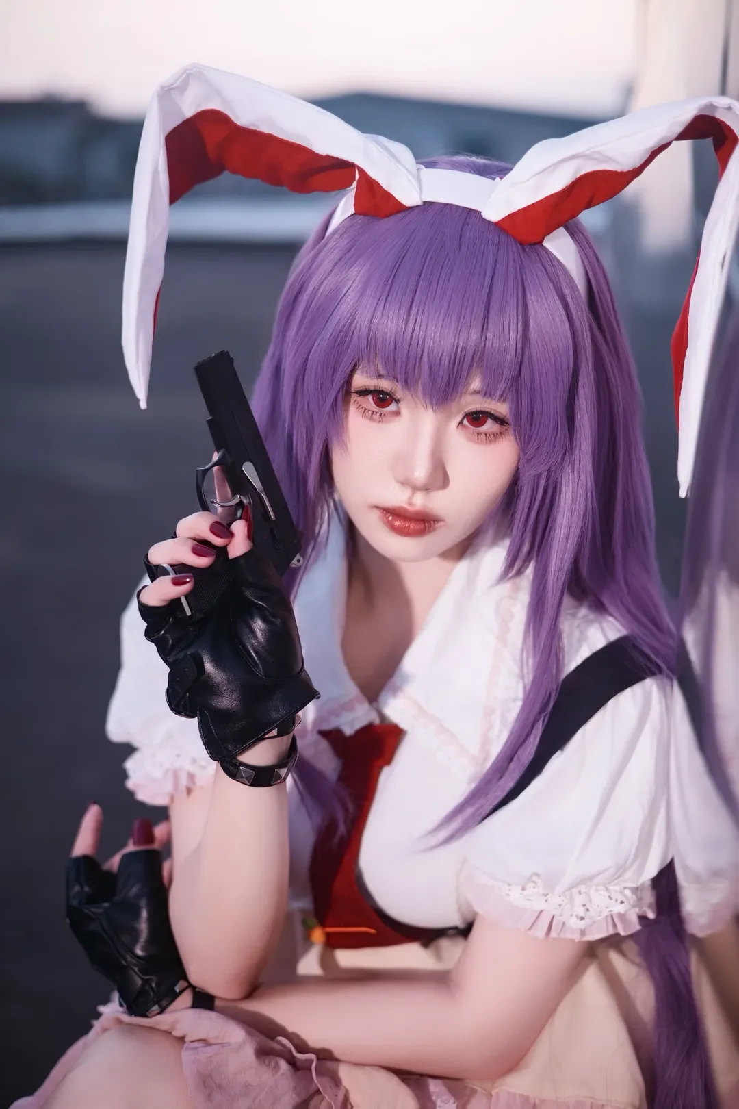 东方project, cosplay摄影, 兔耳少女, 反差感, 铃仙优昙华院因幡cos
