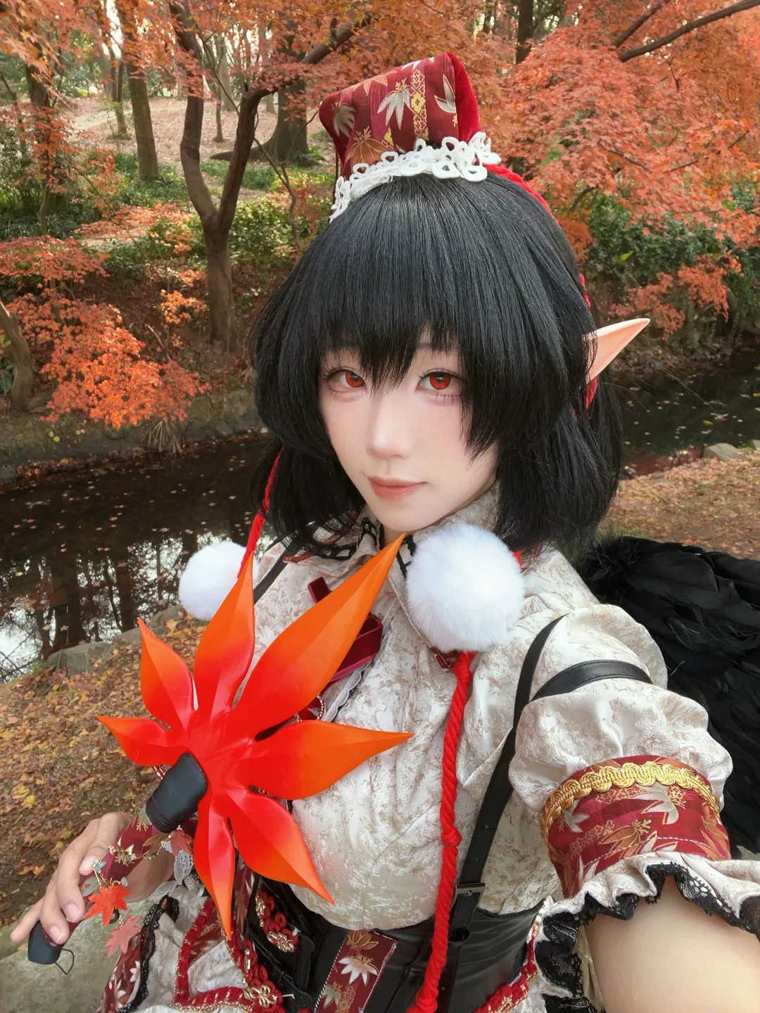东方Project, 射命丸文cos, cosplay分享, 枫叶林外景, 摄影幕后 - 第4张